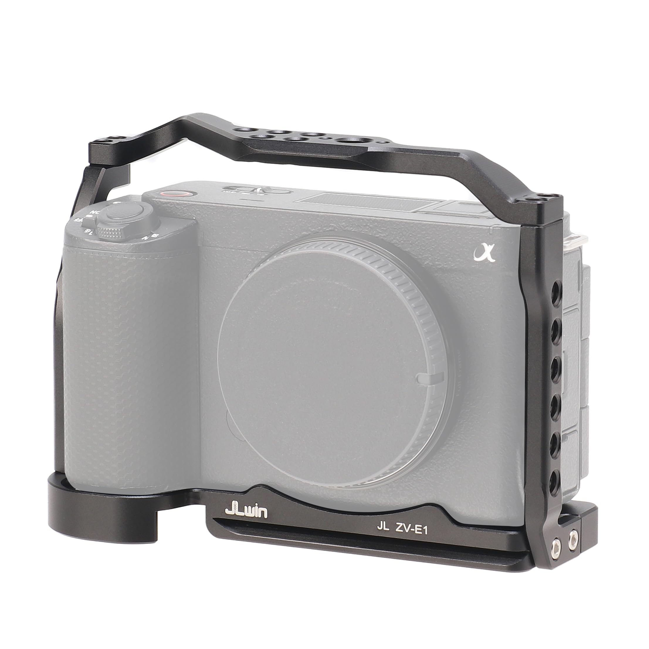 Fotga Camera Cage With Nato Rail 1/4" 3/8" Hole For Sony Zv-E1 Mirrorless Dslr Camera Video Filmmaking,Compatible Arca Swiss Clamp