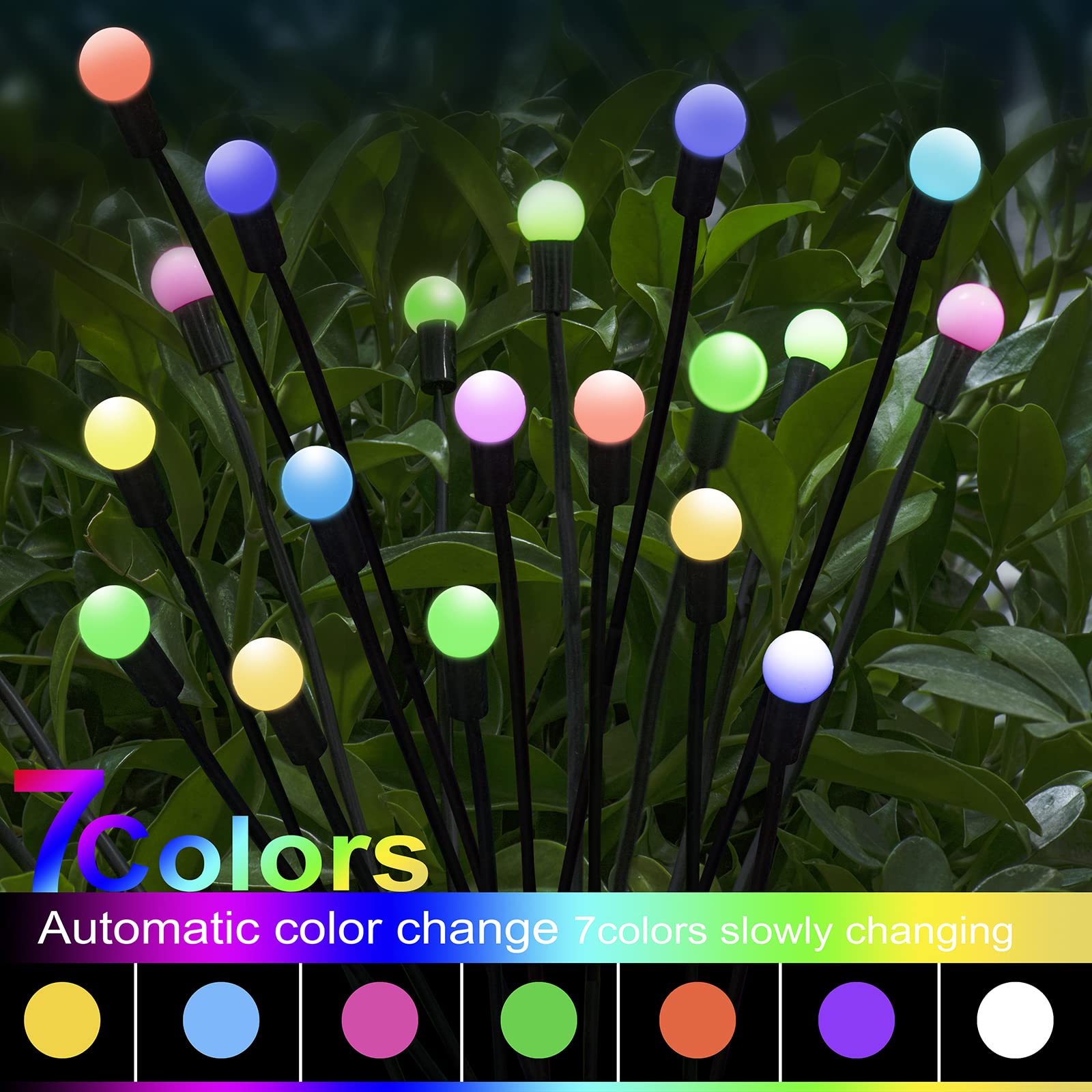 Flumy Solar Garden Lights, Solar Outdoor Lights Waterproof (Colorful, 2 Pack)