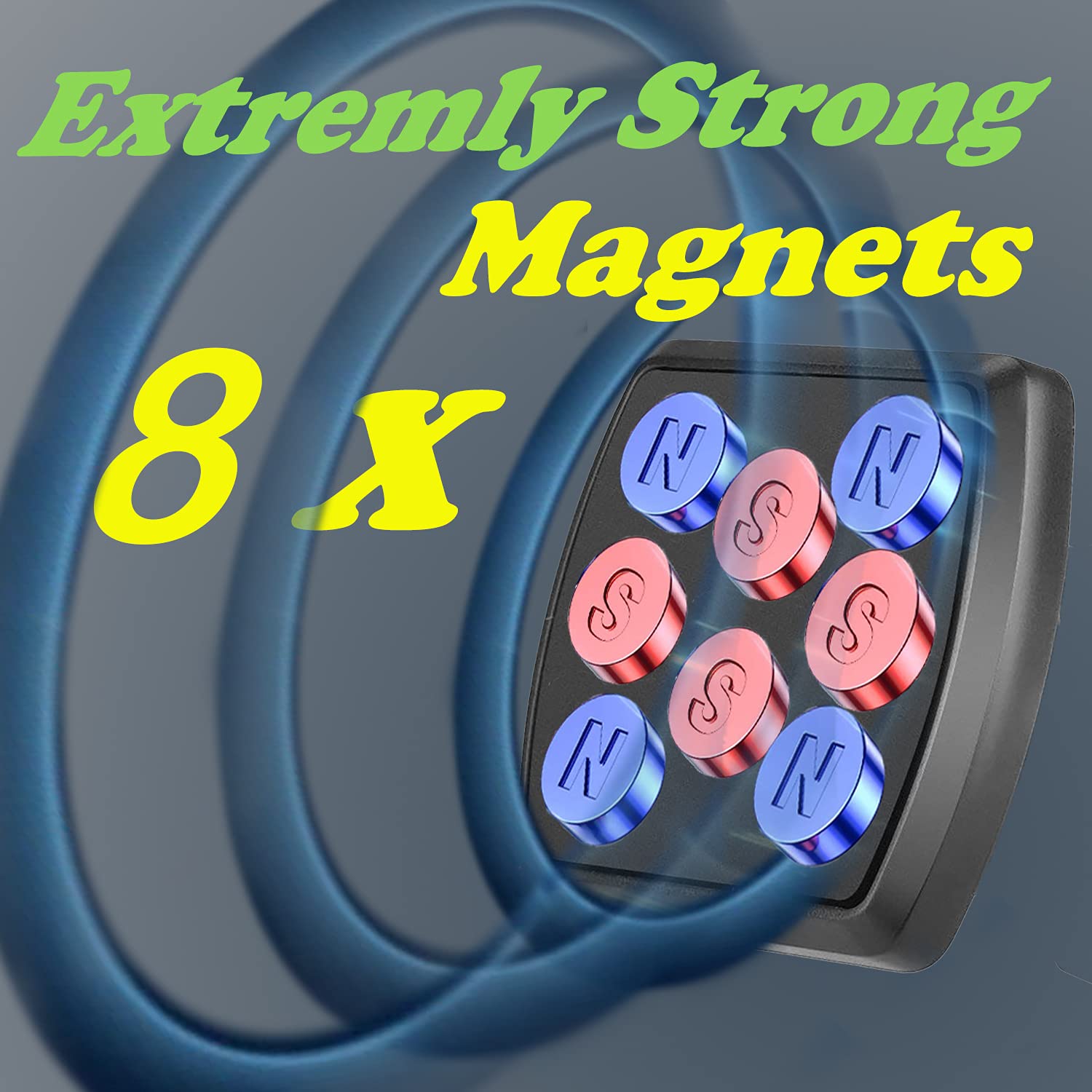 Tecotec 2X Powered Magnetic Cup Holder Phone Mount,  Ultra Strong X8 N50 Magnets Car Phone Mount Holder Compatible With All Cell Phones/Ipads/Tablets & More