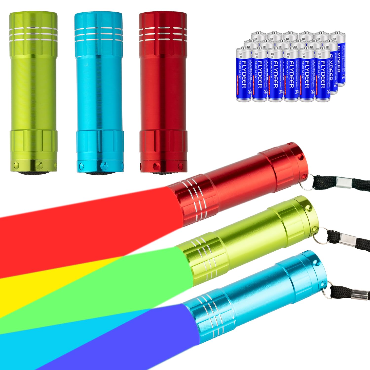 Kunhe 6-Pack Rgb Led Lights For Kids – Durable Aluminum Shell Battery-Powered (Includes Aaa18) Fun & Colorful For Birthdays Parties And Creative Play