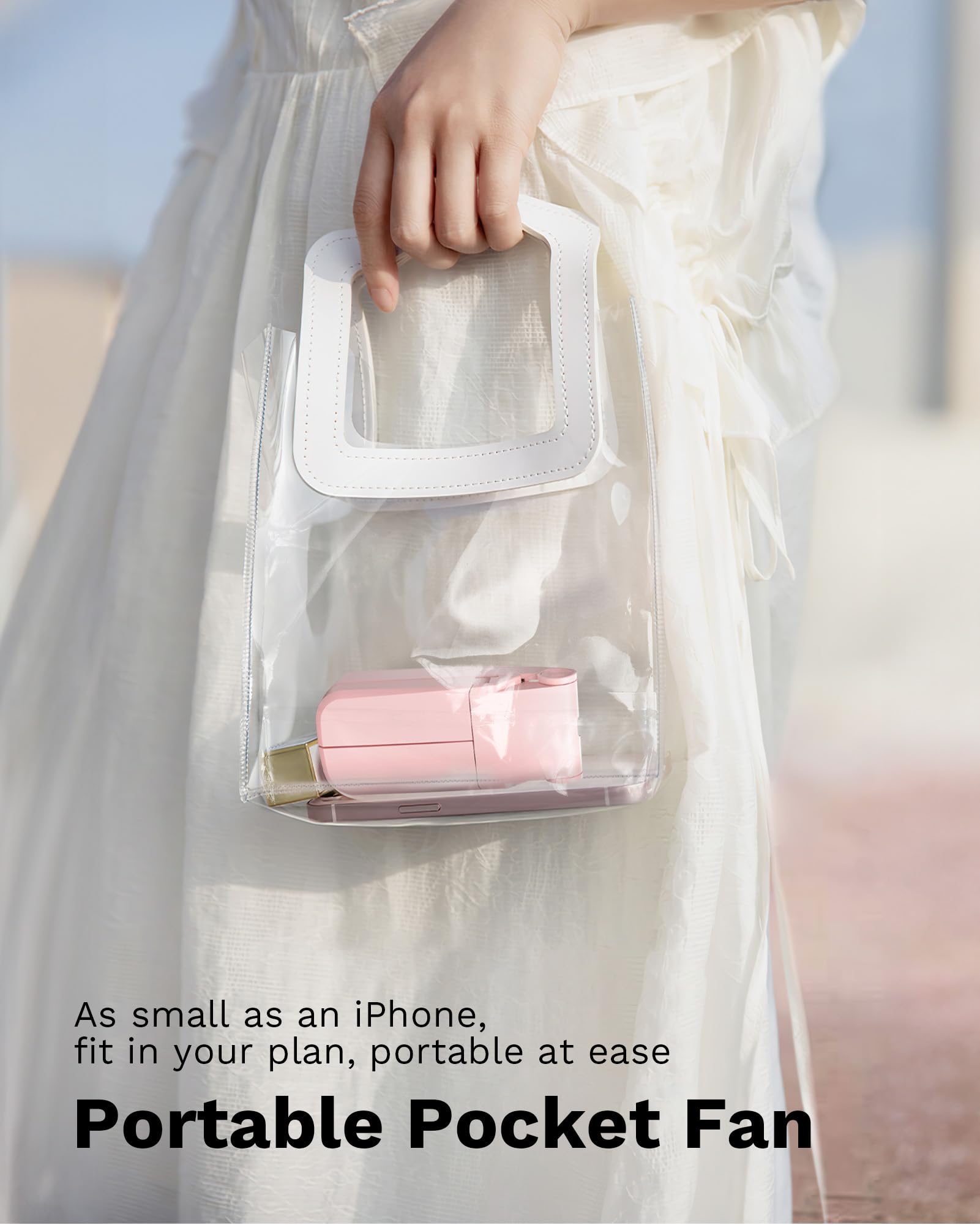 Koonie Portable Handheld Fan, Foldable Battery Operated Fan With Dual Head, 2 Speeds, Small Pocket