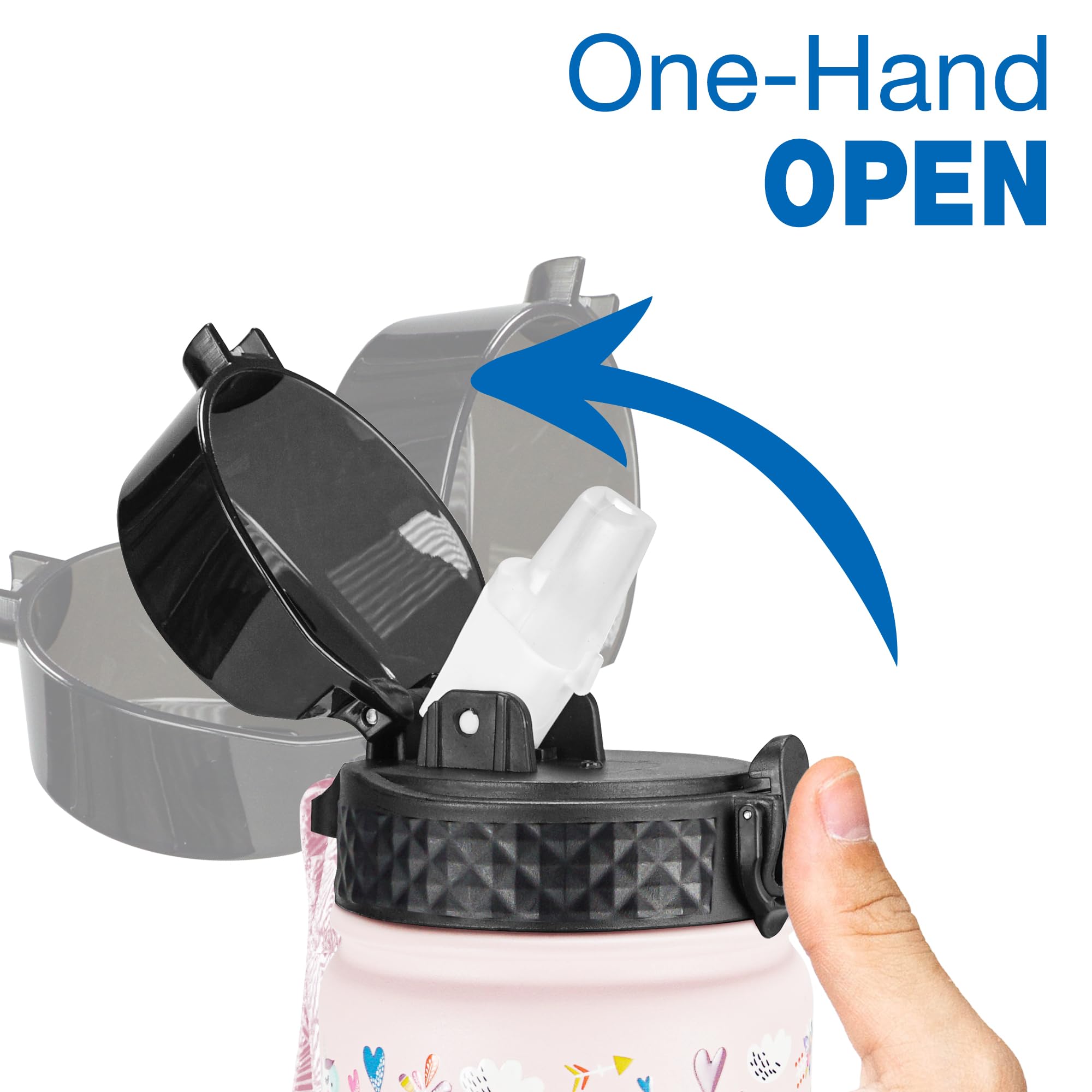 Goppus Kids Water Bottle (Straw Lid) - 14 Oz Stainless Steel Travel Bottle, Double Wall Vacuum Leak