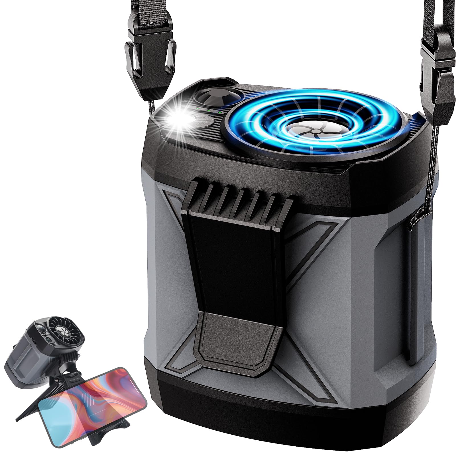 Portable Fan Rechargeable,4 Speeds Strong Airflow Small Fan Waist,Battery Powered,For Travel Camping - Koospark
