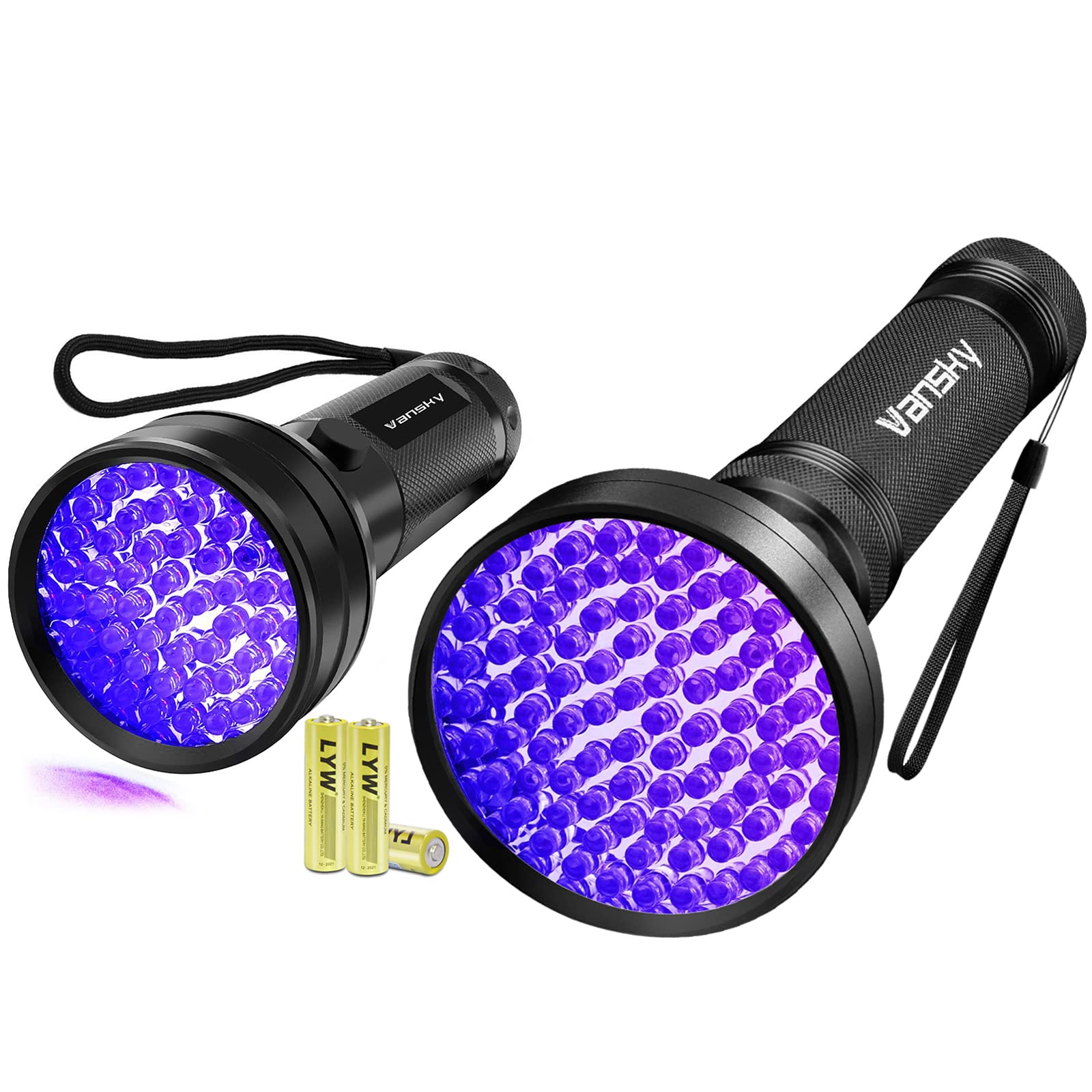 Vansky Black Light Uv Flashlights, 100 Led & 51 Led 395Nm Blacklight Detector For Dog Cat Pet Urine, Dry Stains And Bed Bug, Matching With Pet Odor Eliminator