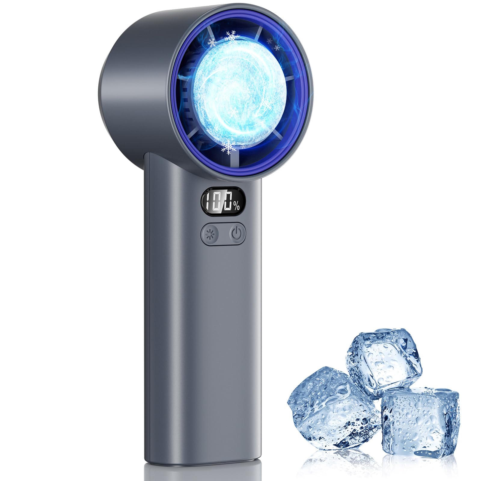 Handfan 5200Mah High Speed Handheld Turbo Fan, 13000 Rpm Powerful Cooling Ice Fan - Koospark