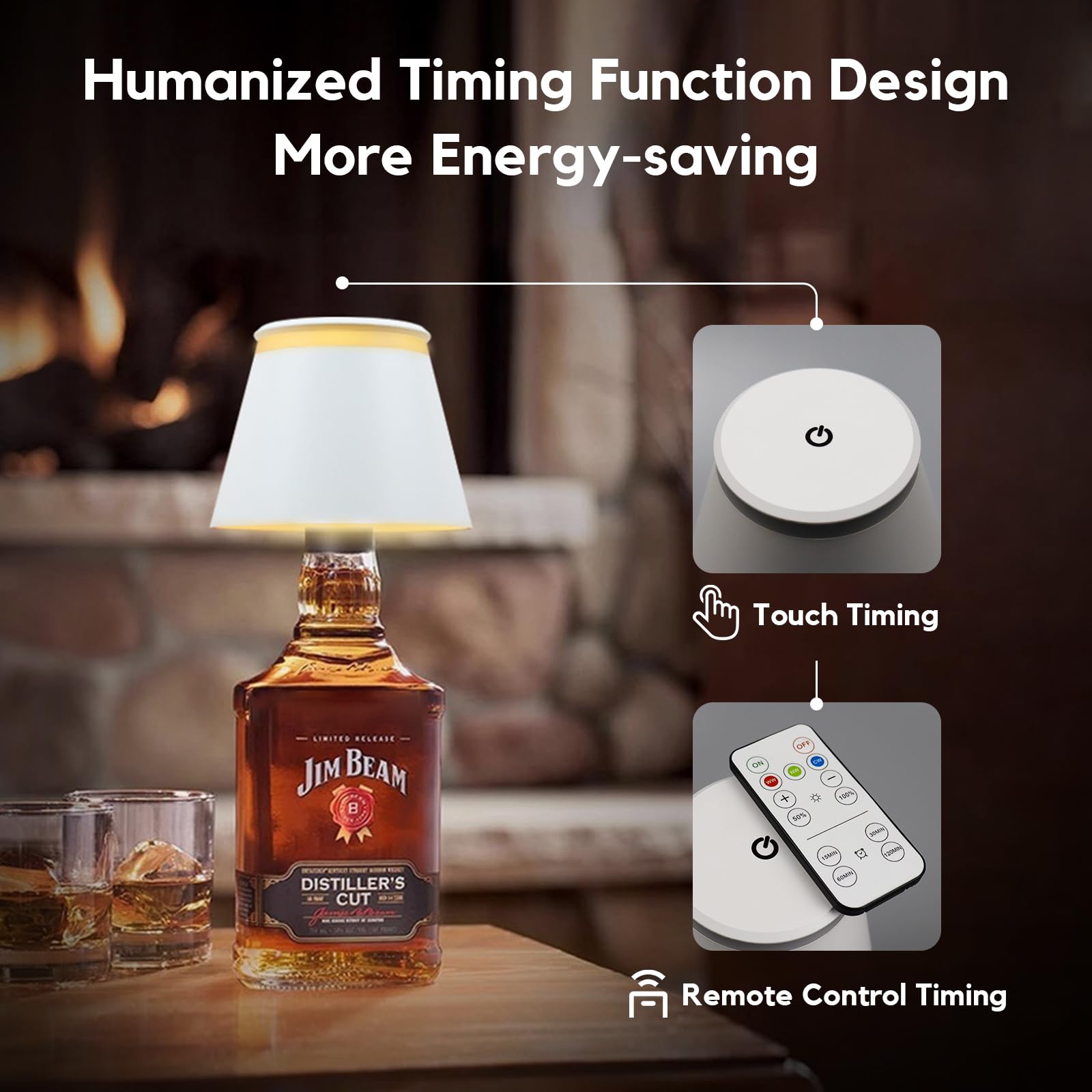 Yupola Wireless Bottle Lamp With Remote,Cordless Lamp Shade Dimmable For Wine Bottles,Rechargeable Battery Operated Touch Control Bottle Light For For Bedroom,Restaurant,Bar,Camping. (White, 2 Pcs)