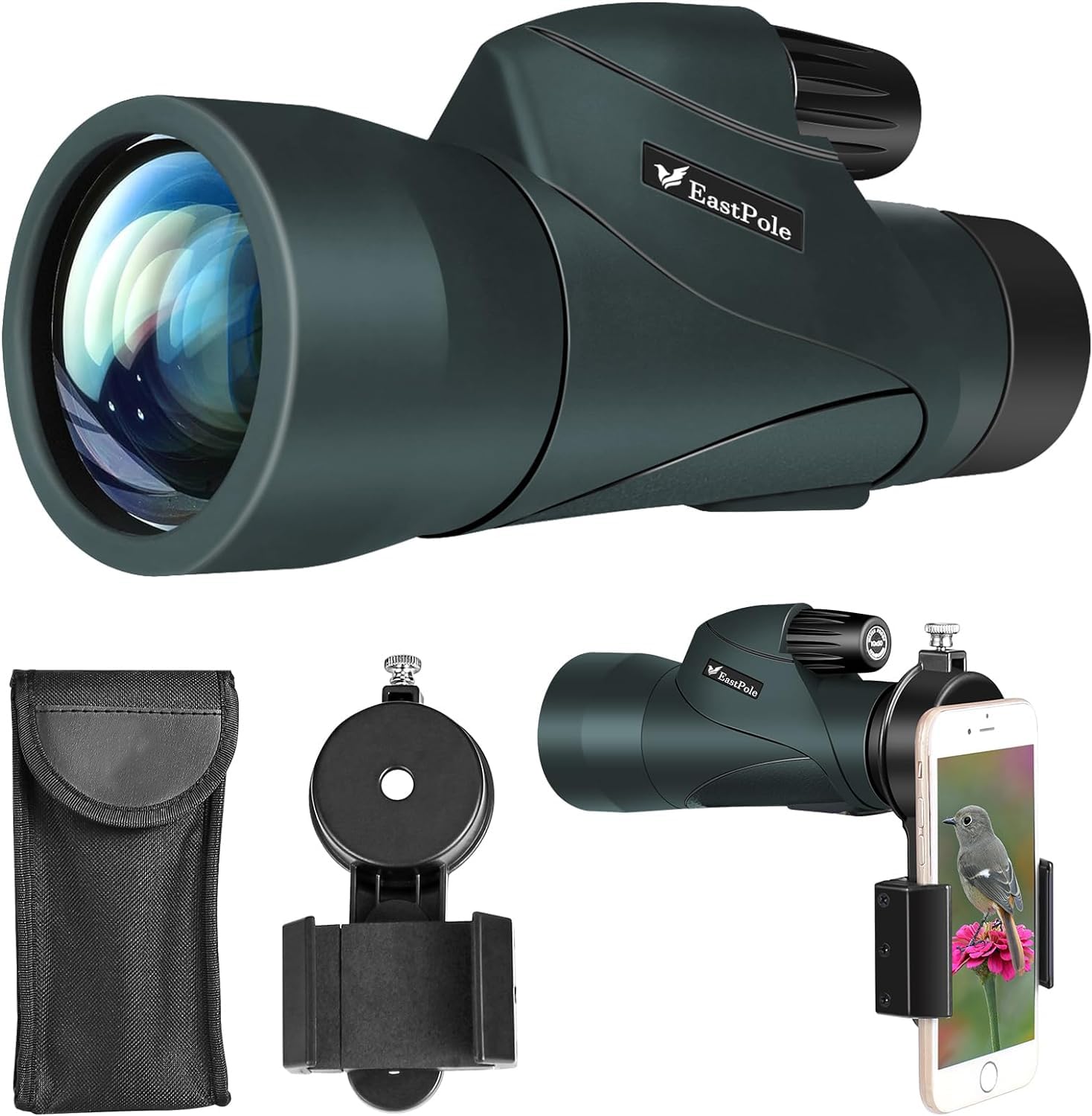 Celticbird Monocular 10X50 High Power Monocular Telescope For Adults With Smartphone Adapter, Fmc Lens & Bak4 Prism, For Bird Watching, Hunting, Hiking, Camping And Concerts