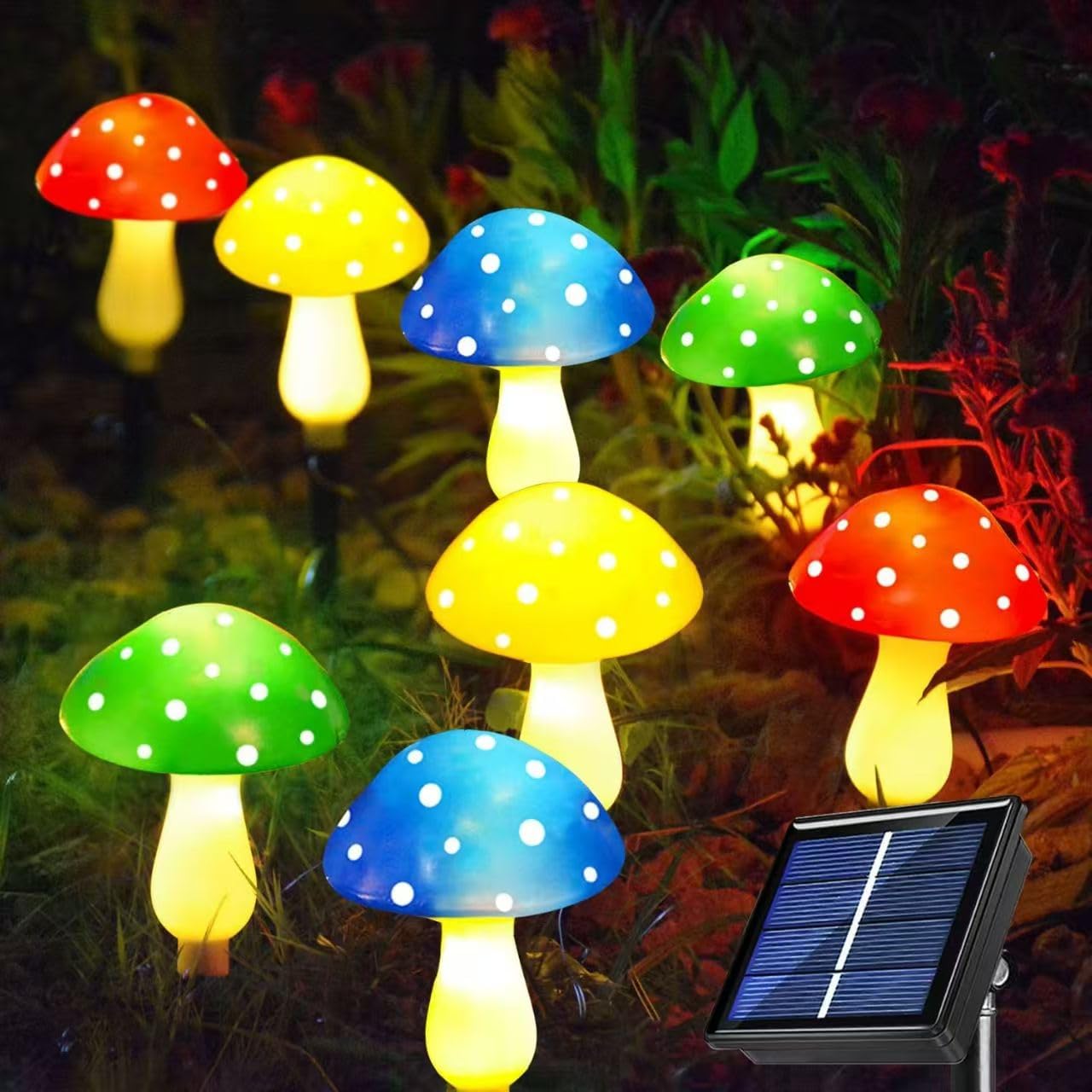 Dreamworth Outdoor Solar Garden Lights, Yard Decorations Mushroom -1Pack 6 Mushroom