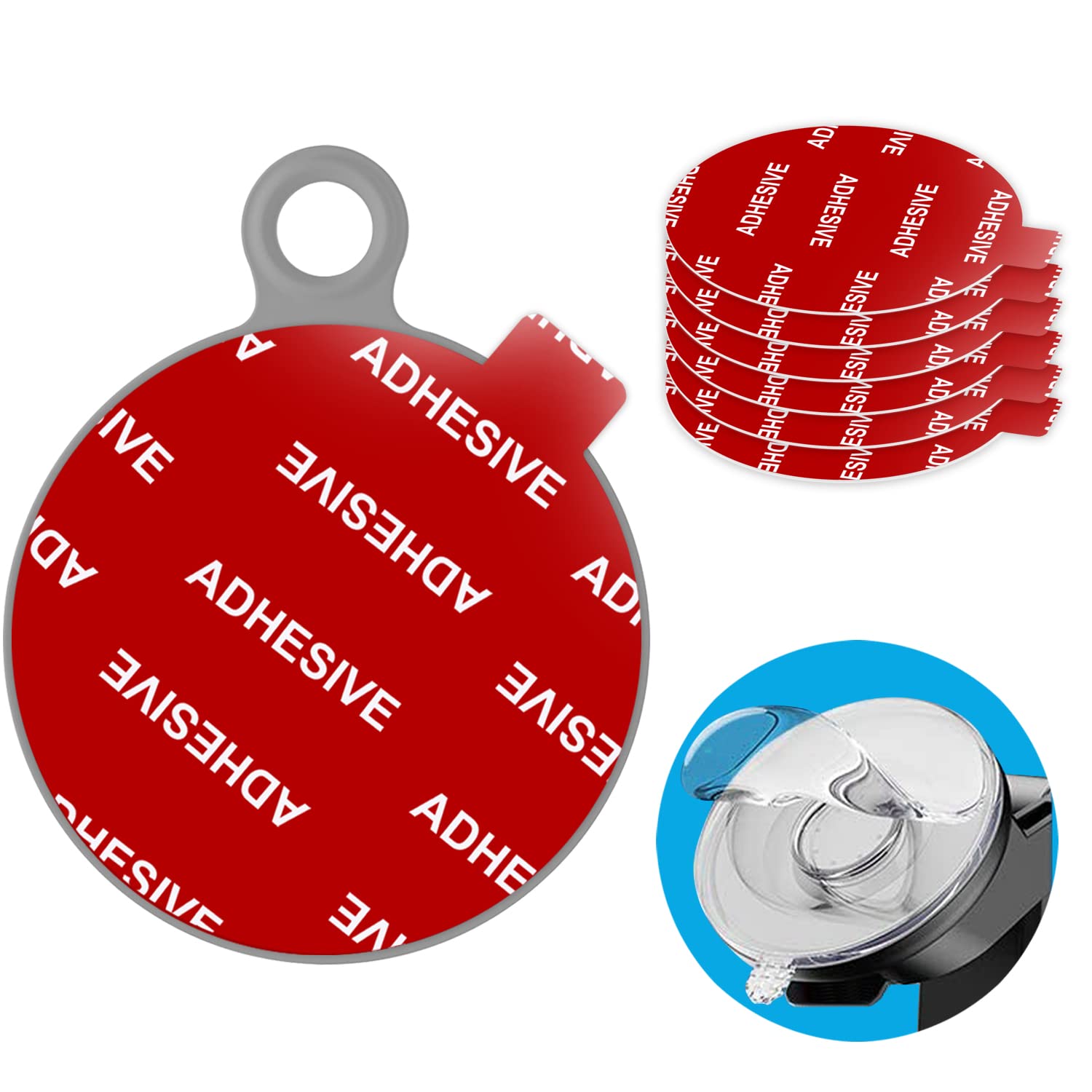 Azxyi Very High Bond Sticky Adhesive, 6 Pack Dashboard Pad Mounting Disk Adhesive Replacement Kit, Double-Sided Stickers For Suction Cup Dashboard Phone Holder & Windshield Car Mount