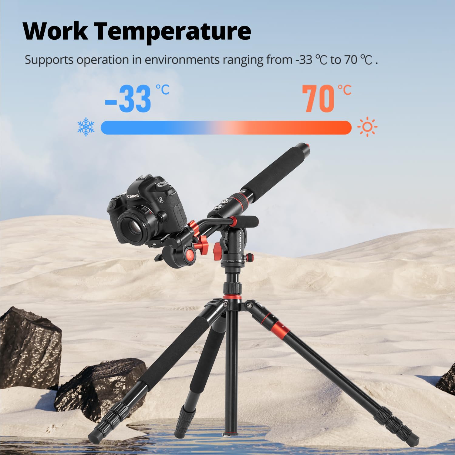 Ambitful Heavy Duty Aluminum Tripod Boom Arm - Retractable Horizontal Column With Sandbag, 360° Rotatable Overhead Photography Arm For Dslr/Video/Camera, 22Lbs Load Capacity,Tripod Not Included