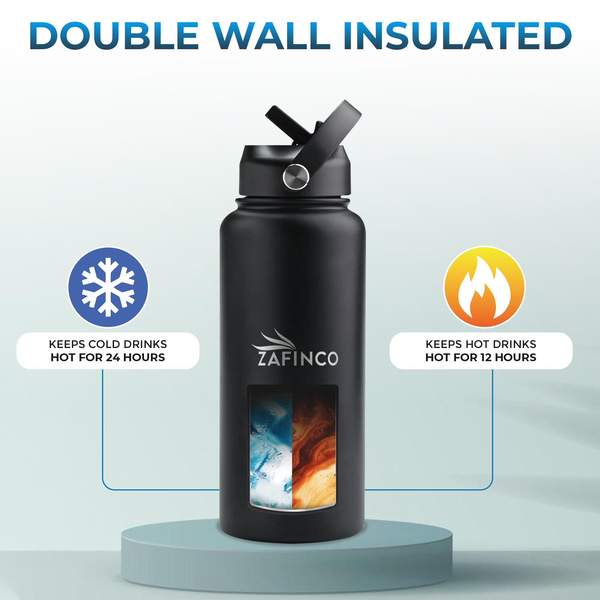 Hydra Flask Double Walled Insulated Water Bottle With Straw - 32 Oz Stainless Steel Water