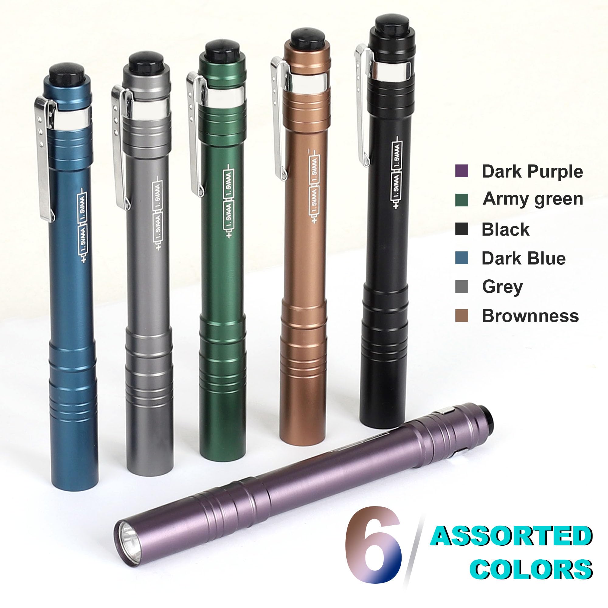 Fastpro 24-Pack Pen Light, Aluminum Led Penlights With Batteries Included & Pre-Installed, Pocket Pen Flashlight For Inspections, Repairs, Camping And Emergencies