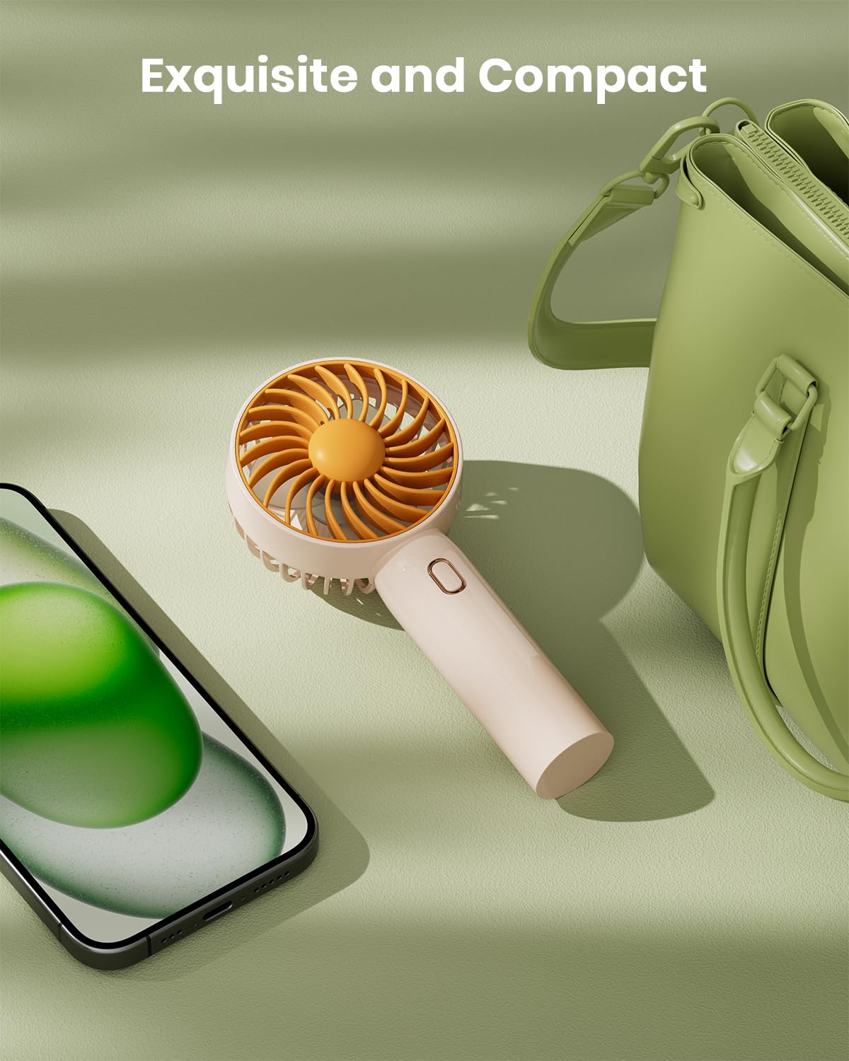 Retro Portable Fan, Mini Personal Handheld And Desktop With Base, 3 Powerful Speed, Usb Rechargeable