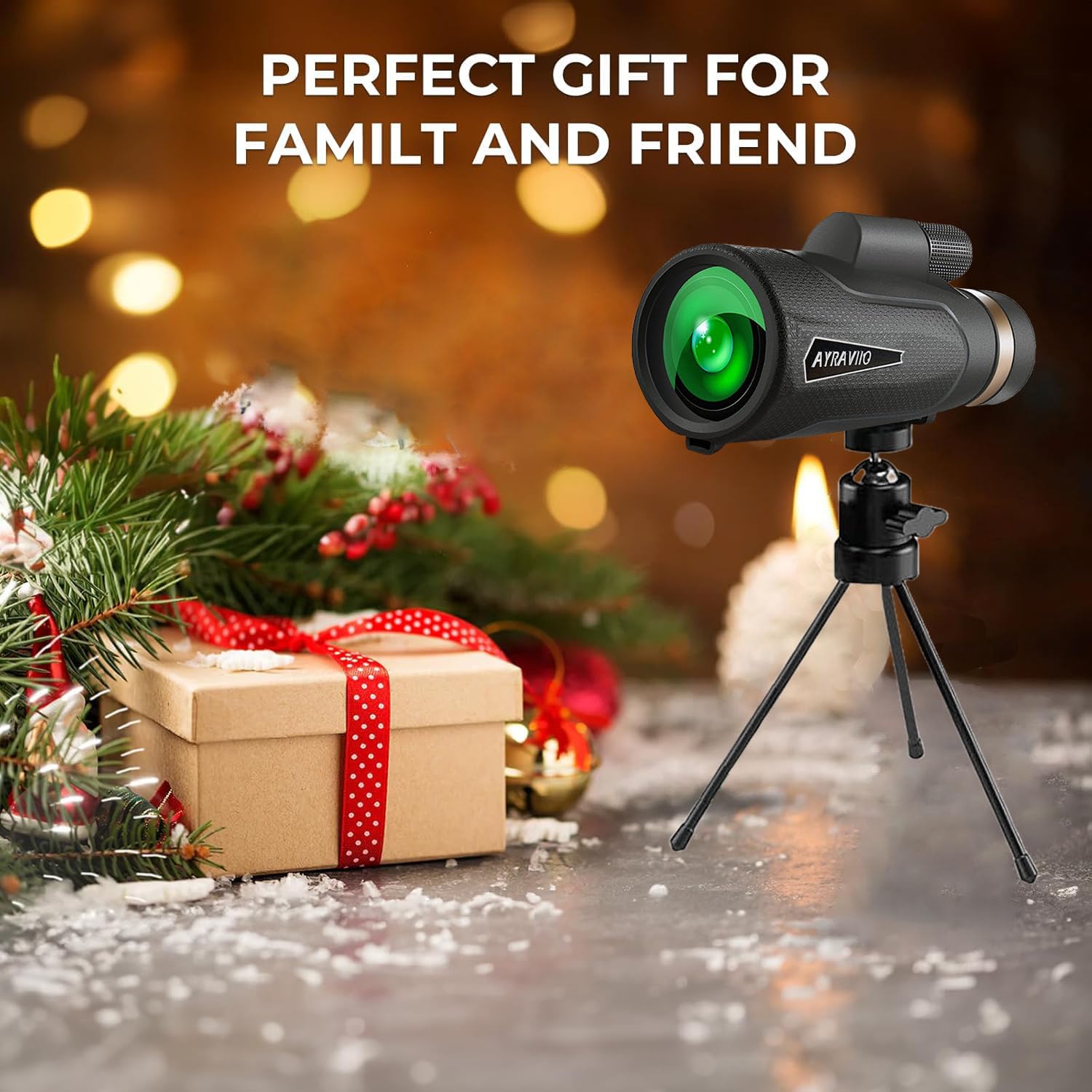 Ayraviio 12X60 Monocular Telescope With Smartphone Holder &  Tripod, High Powered Smc & Bak4 Scope, Birthday  For Men Dad Him Husband Teen,  For Fathers Day, Outdoors Survival Hiking Gear