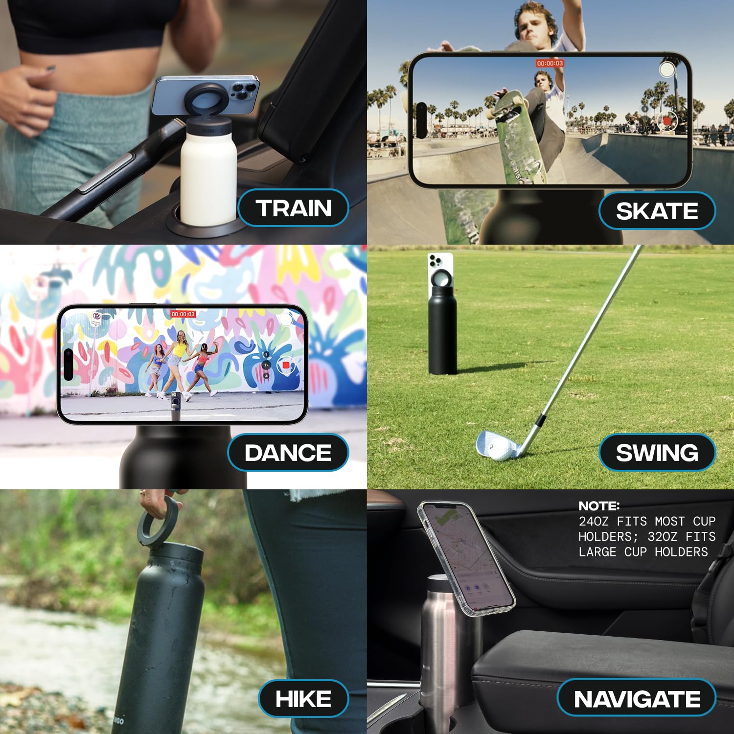 Ringo Insulated Water Bottle  Compatible Magsafe Water Bottle With Phone Holder  Stainless Steel