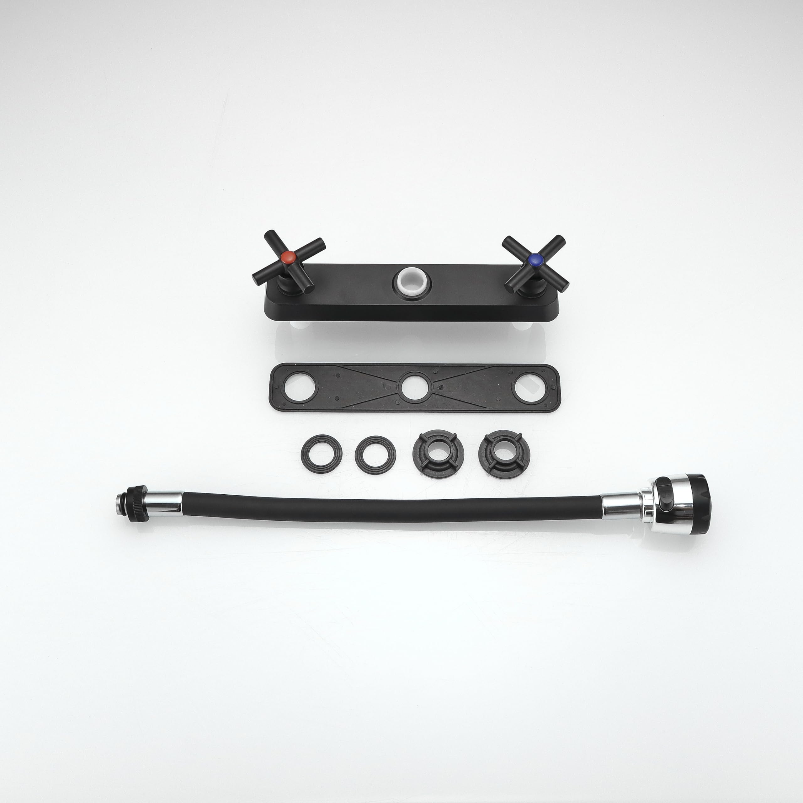 Weirun Rv Kitchen Faucet,Rv Kitchen Sink Faucet Replacement,Camper Faucet Kitchen With 2 Handles Flexible Arch 360 Swivel Flexible Dual Function Sprayer For Campers, Motorhomes, Travel Trailers Black