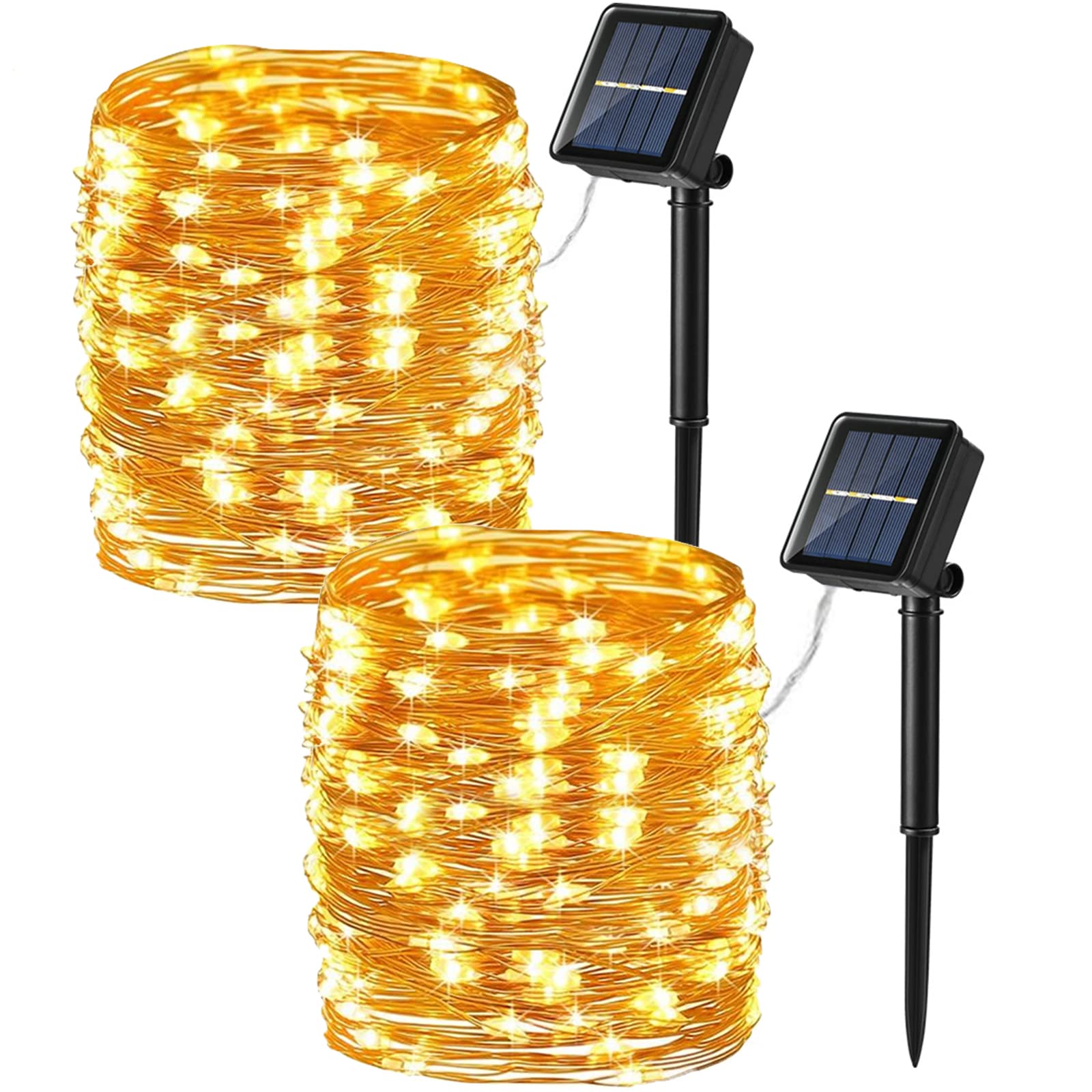 Brizled 2 Pack Solar String Lights, Total 132Ft 400 Led Outdoor Solar Fairy Lights, 8 Modes Solar Twinkle Lights, Waterproof Mini Led Solar String Lights For Christmas Garden Party Decor, Warm White