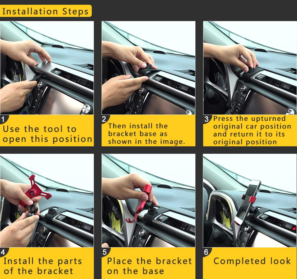 Behave Autos Rav4 Car Phone Holder Fit For Toyota Rav4 2018-2013 Air Vent Phone Mount Adjustable, Car Phone Cradle Fit For Iphone Samsung 4-7 Inches Smartphone