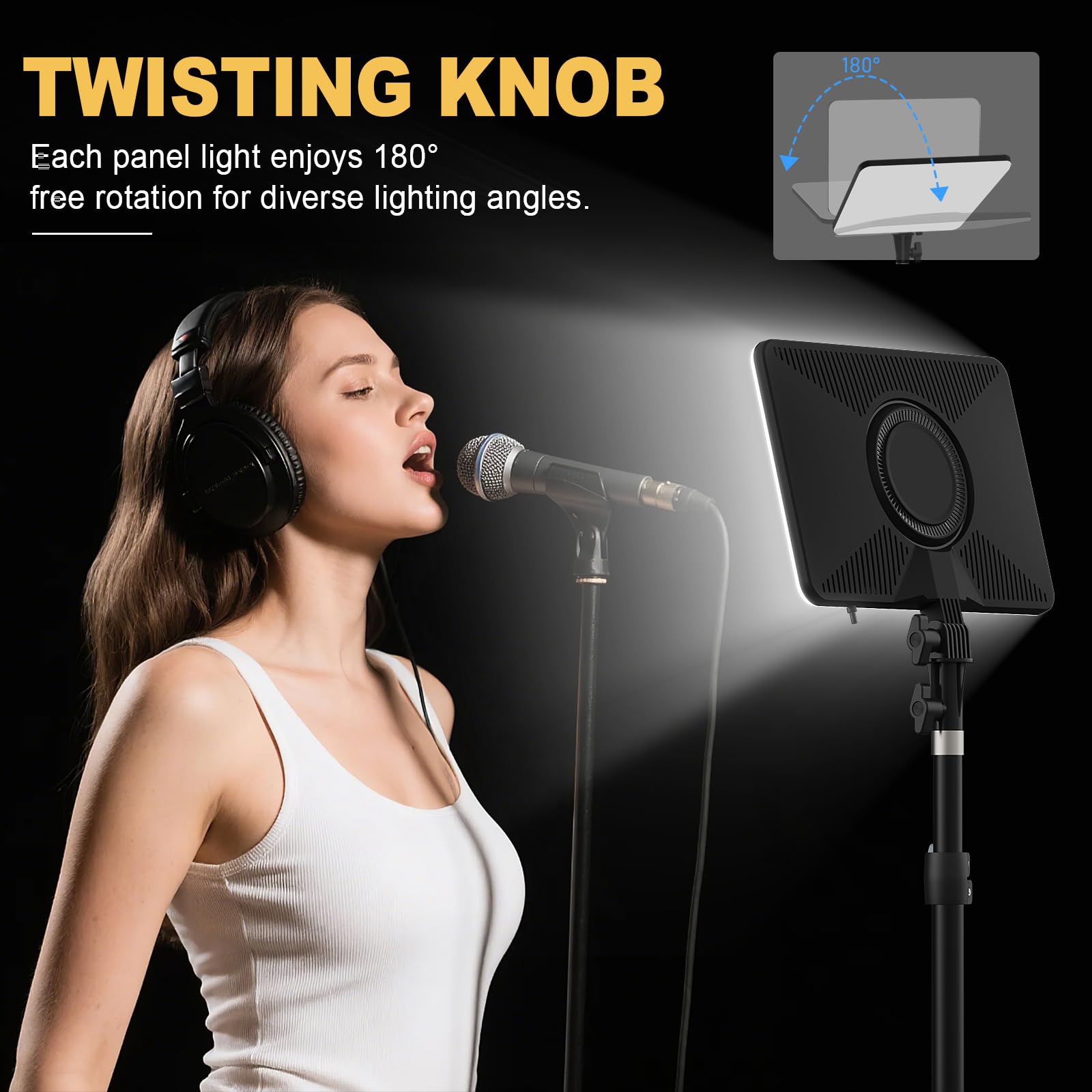 Anautin 30W Photography Lighting Kit, 2-Pack Led Video Lighting For Video Recording, 3700Lux Studio Lights With Tripod Stand For Photography, Streaming, Gaming, Podcast, Filming, Vlogging