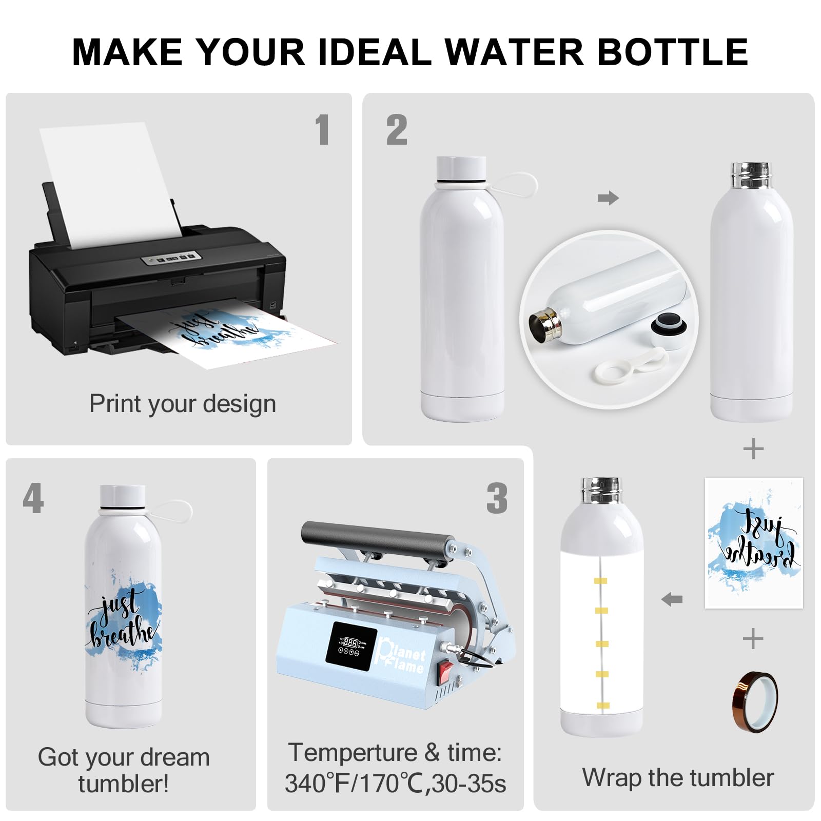 12 Pack 17 Oz Sublimation Tumblers Bulk, Double-Wall Insulated Stainless Steel Water Bottle Sublima