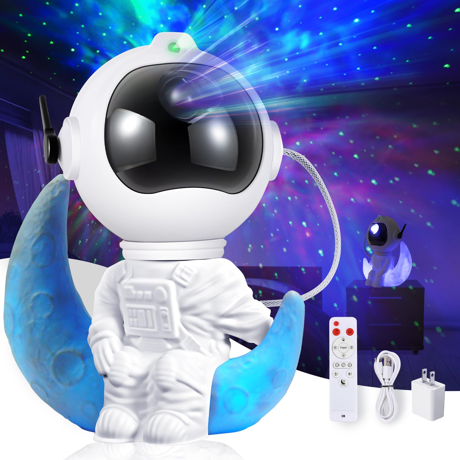 Oioendgs Astronaut Galaxy Projector Night Light - Nebula Star Projector With Timer & Remote, Room Decor For Kids Adults, Christmas Birthday Valentines Day