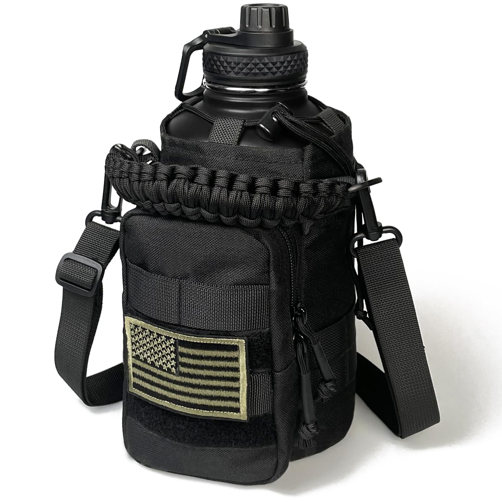 64 Oz Water Bottle With Sleeve - Half Gallon Big Insulated Water Jug With Strap Stainless Steel
