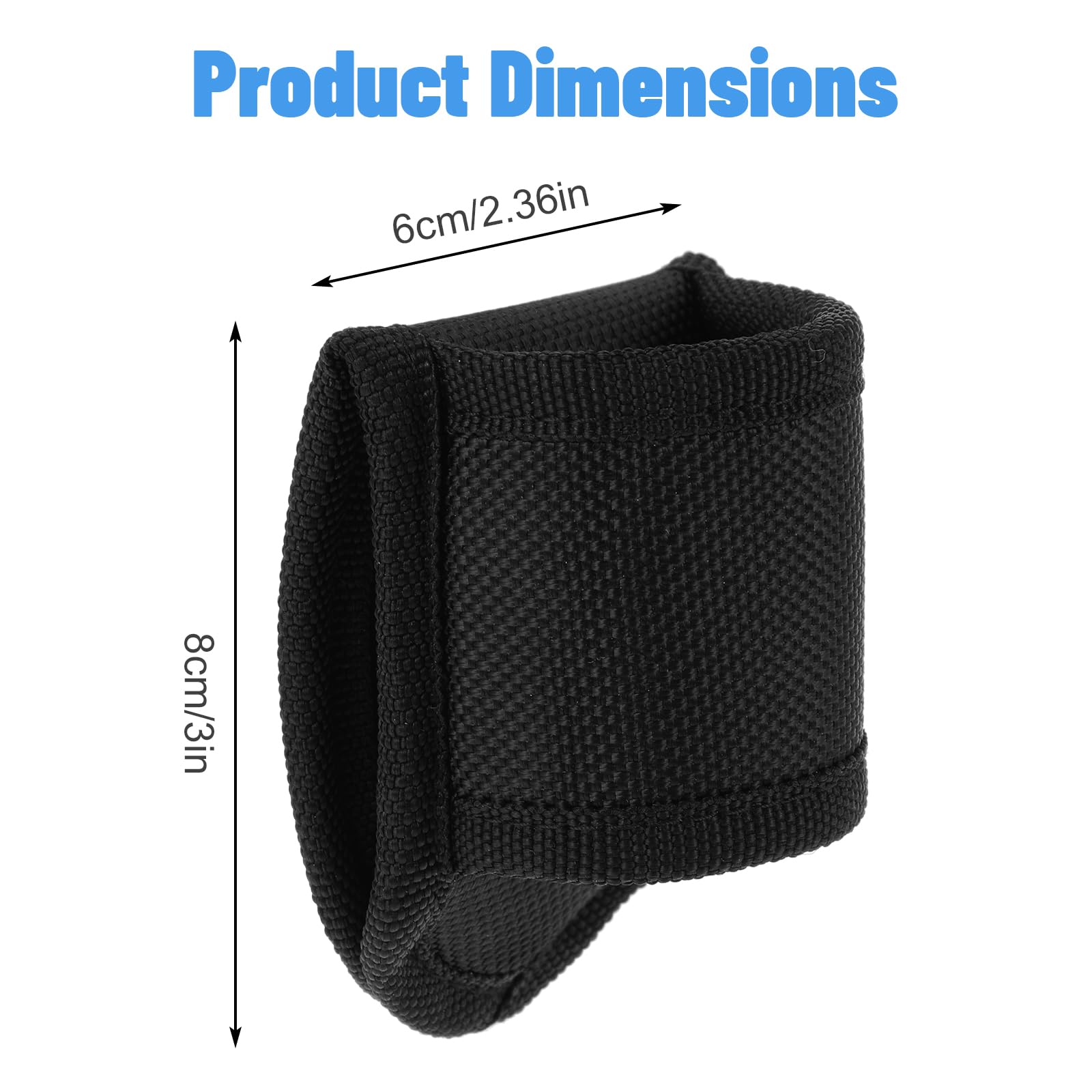 Kalione 1 Pack Tactical Flashlight Holster - Open Top, Compact, D Cell Flashlight Pouch - Nylon Light Holder