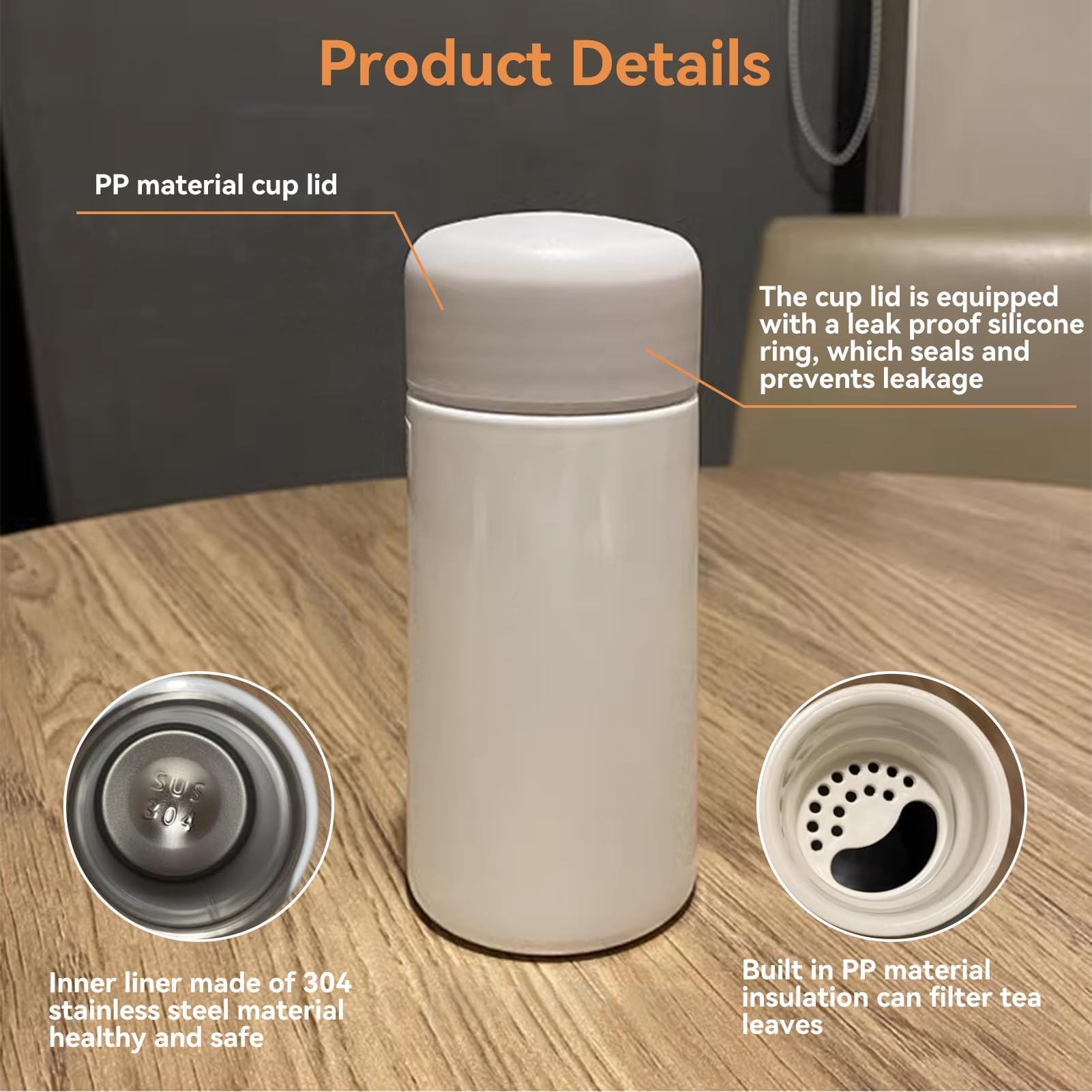 Kids Water Bottle, 150Ml Mini Metal Water Bottles Stainless Steel Vacuum Insulated Coffee