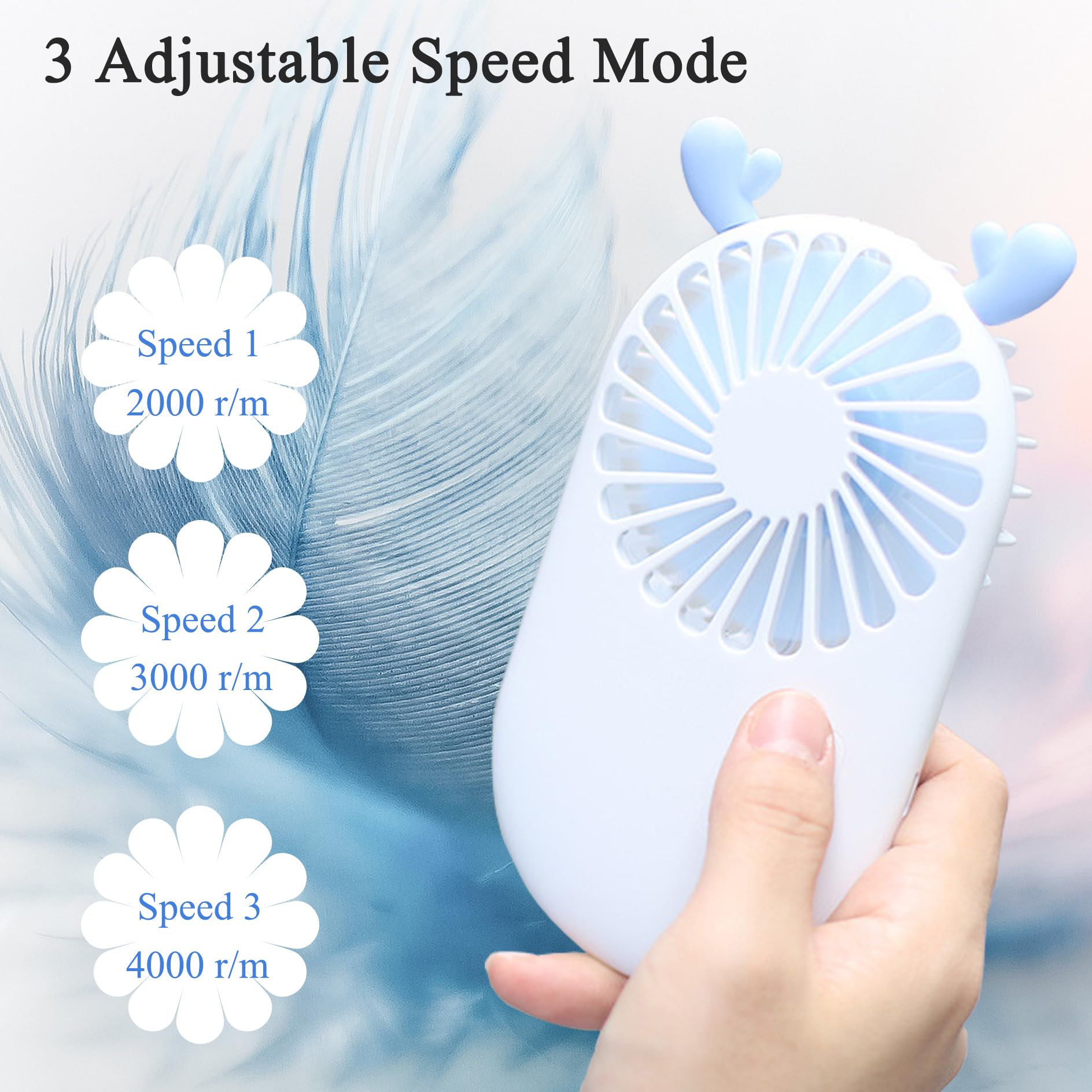 USB rechargeable handheld fans perfect for beach trips travel and office use Koospark