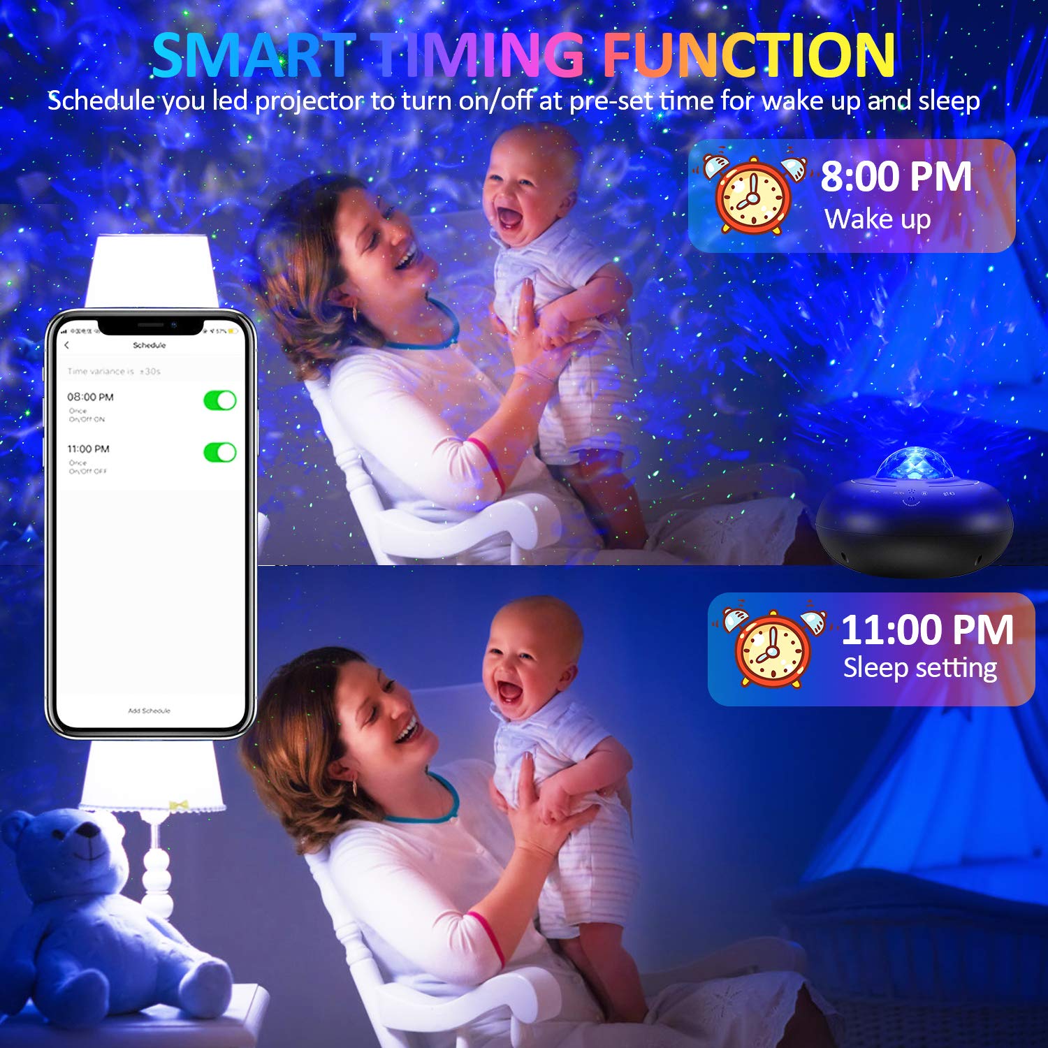 Sunbox Star Projector,Galaxy Projector For Bedroom,Star Night Light Projector With Bluetooth Speaker,Remote Control,Star Light Projector For Kids Adults Bedroom,Christmas, Room Decor,