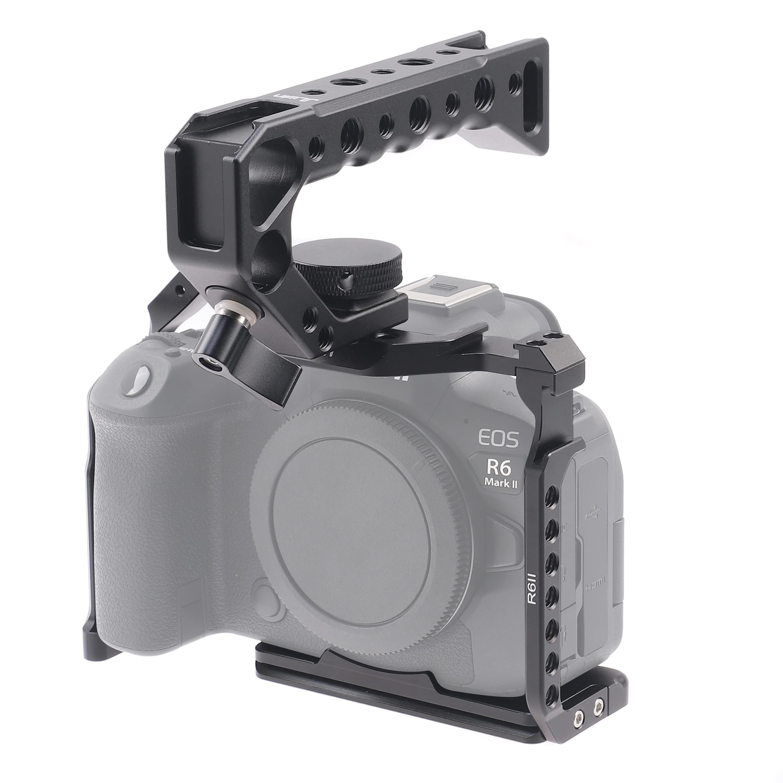 Fotga Alloy Aluminum Camera Cage Bracket Stabilizer + Top Handle For Canon R5 R6 R6Ii Dslr Mirrorless Camera Video Film Making Compatible With Arca Swiss Clamp