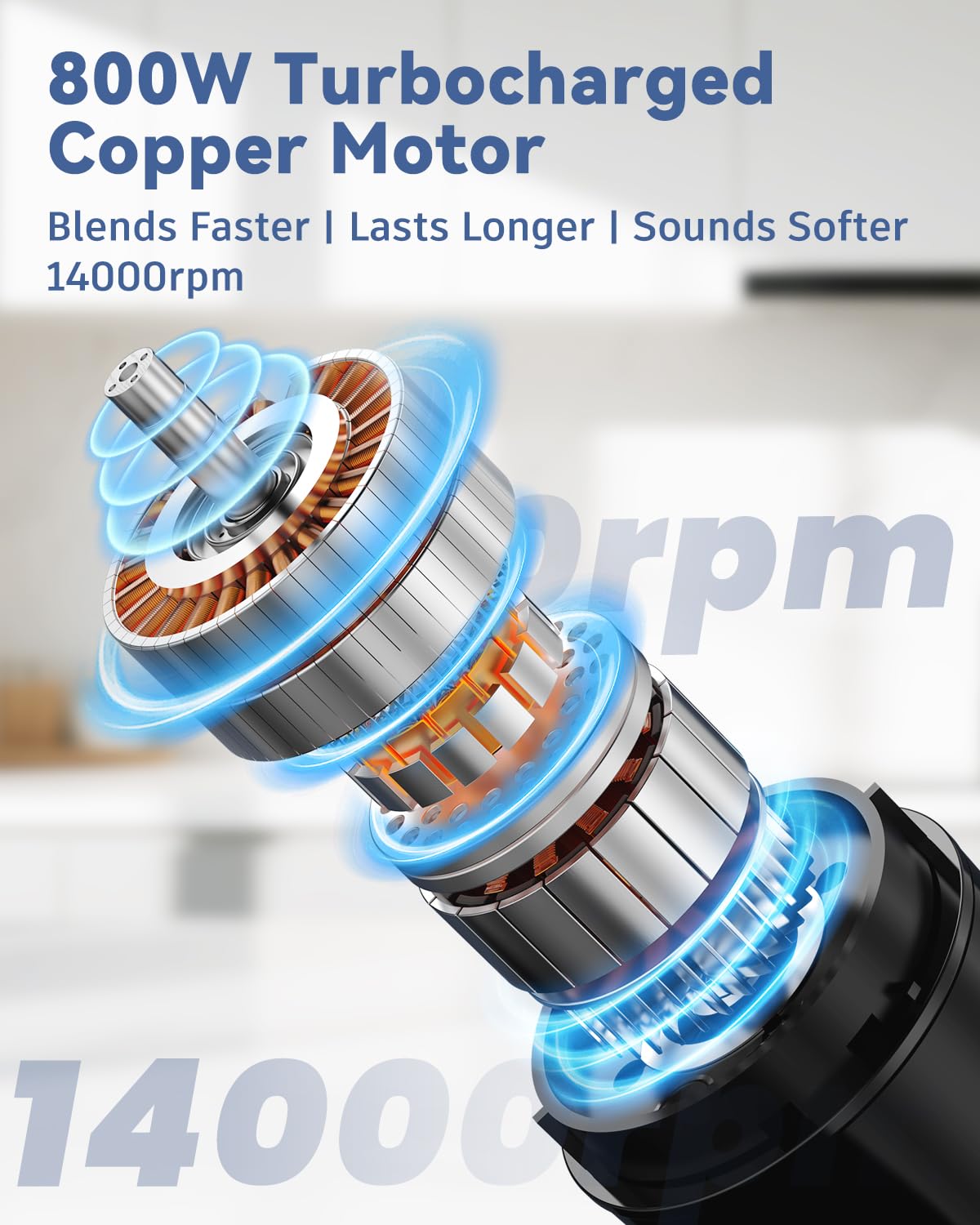 Linkchef 7 In 1 Immersion Blender Handheld, 800W Hand Blender Set, Scratch Resistant With 2 Titanium Steel Blades, 20 Speed And Turbo Mode, Includes Whisk, Milk Frother, Food Processor & Beaker