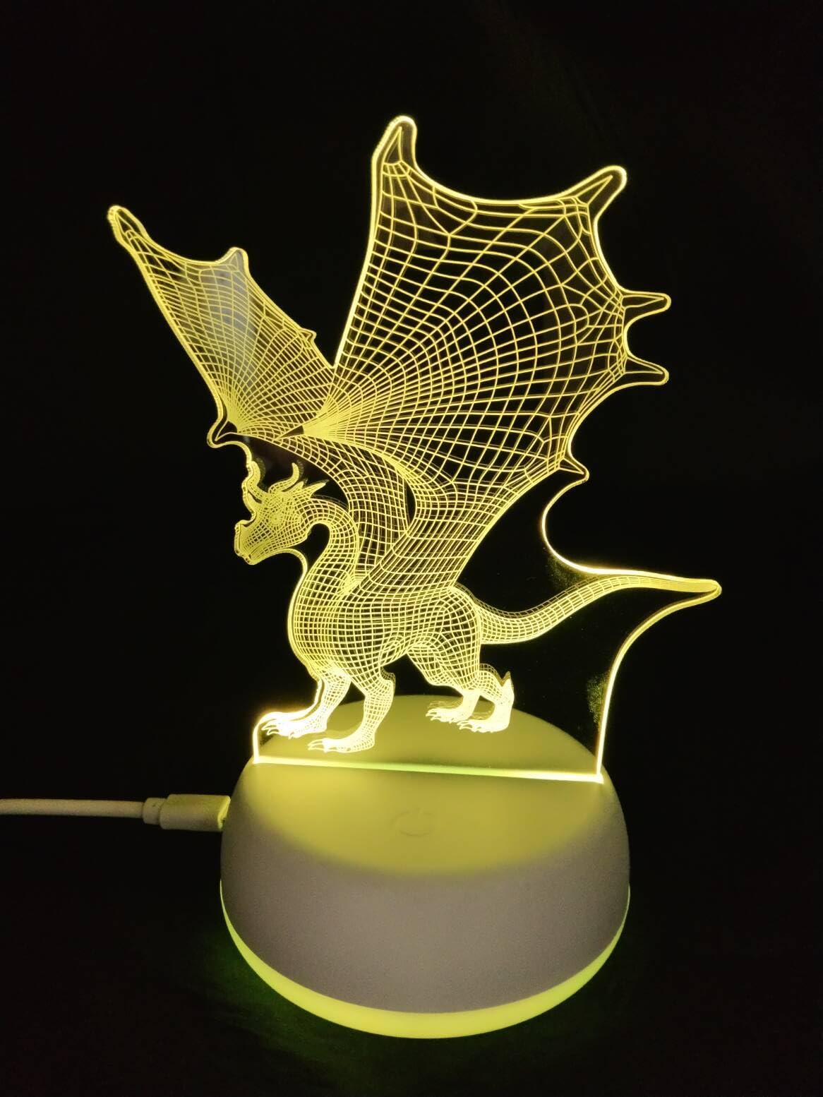 Xdorra Dragon 3D Led Light Boy'S Birthday Christmas Bedside Lamp Acrylic Night Light For Kids Cable Or Aa Battery Charge Table Lamp Bedroom Bars Store Room Decor For Adult