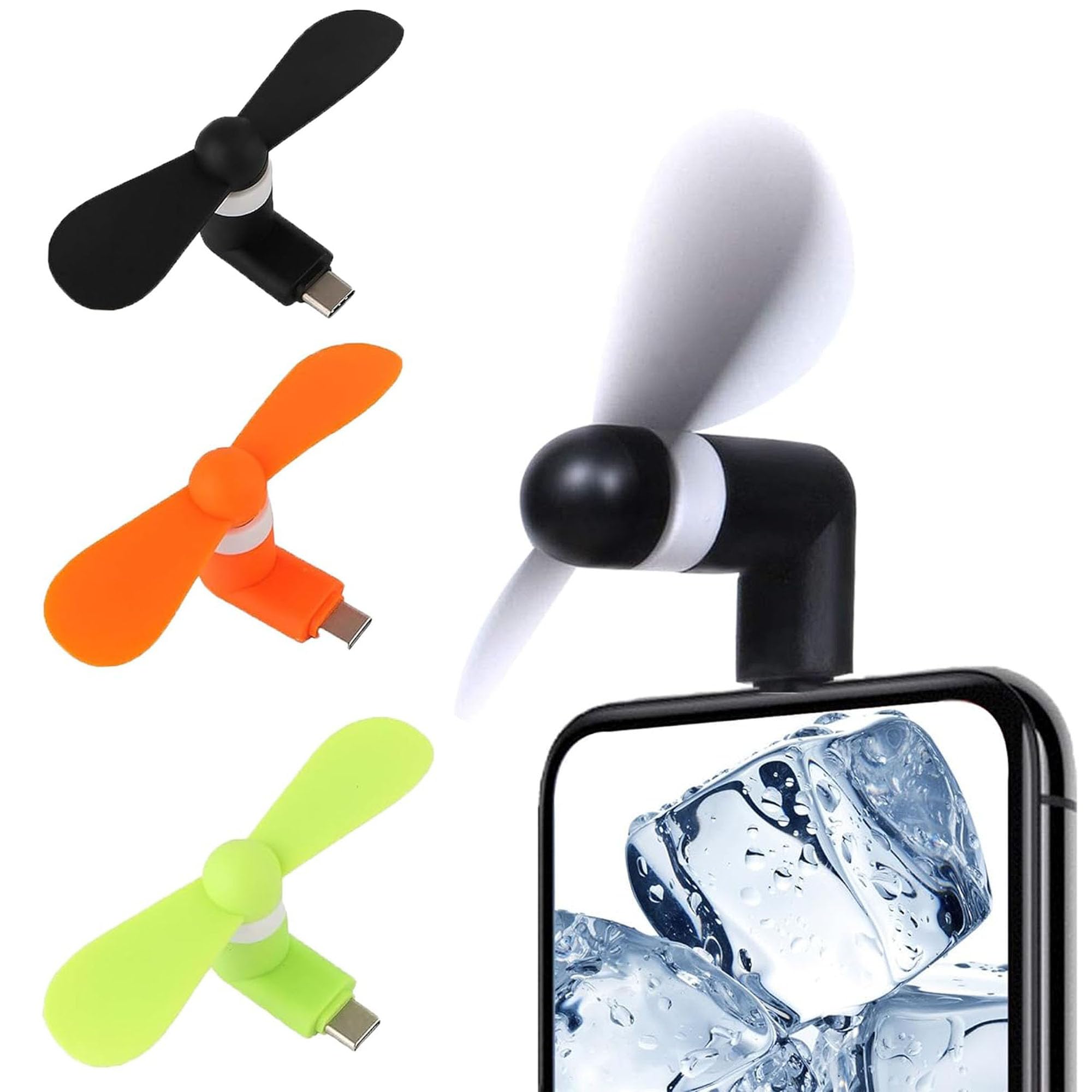 Usb Type C Mini Fan 3 Pcs Type C Small Fan For Phone, Fans Compatible - Koospark