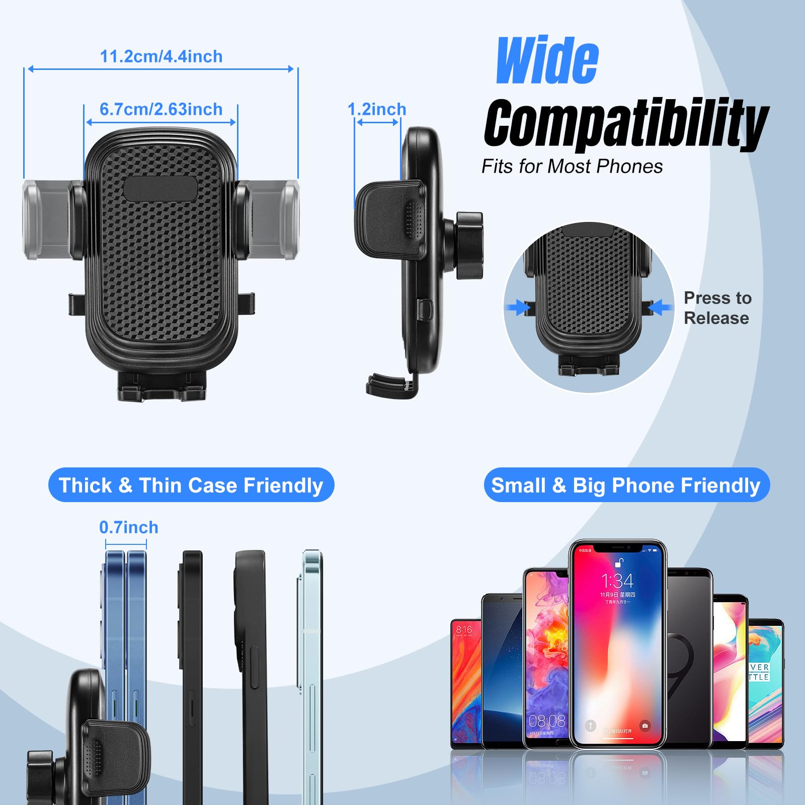 This Hill Cup Holder Phone Mount For Car, 2 In 1 Car Cup Phone Holder Expander With Adjustable Base,360 Degree Rotation,Cup Phone Holder For Car Compatible Iphone,Samsung & All Smartphones