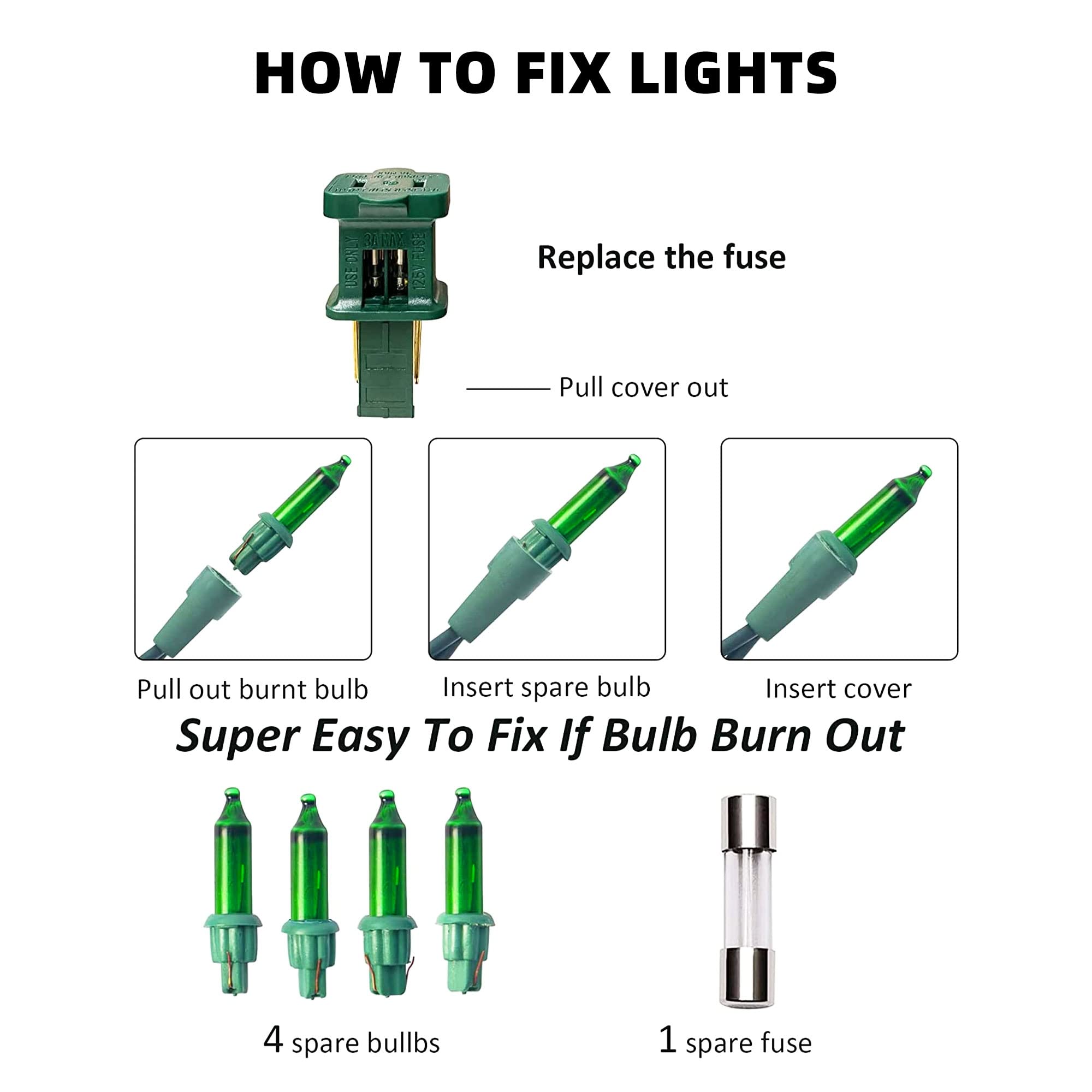 Tw Shine Green Christmas Lights, 20Ft 100 Count Incandescent Halloween Lights, Waterproof St. Patrick'S Day Decorations For Outdoor Indoor Xmas Tree Patio Home Party Garden Yard Decor