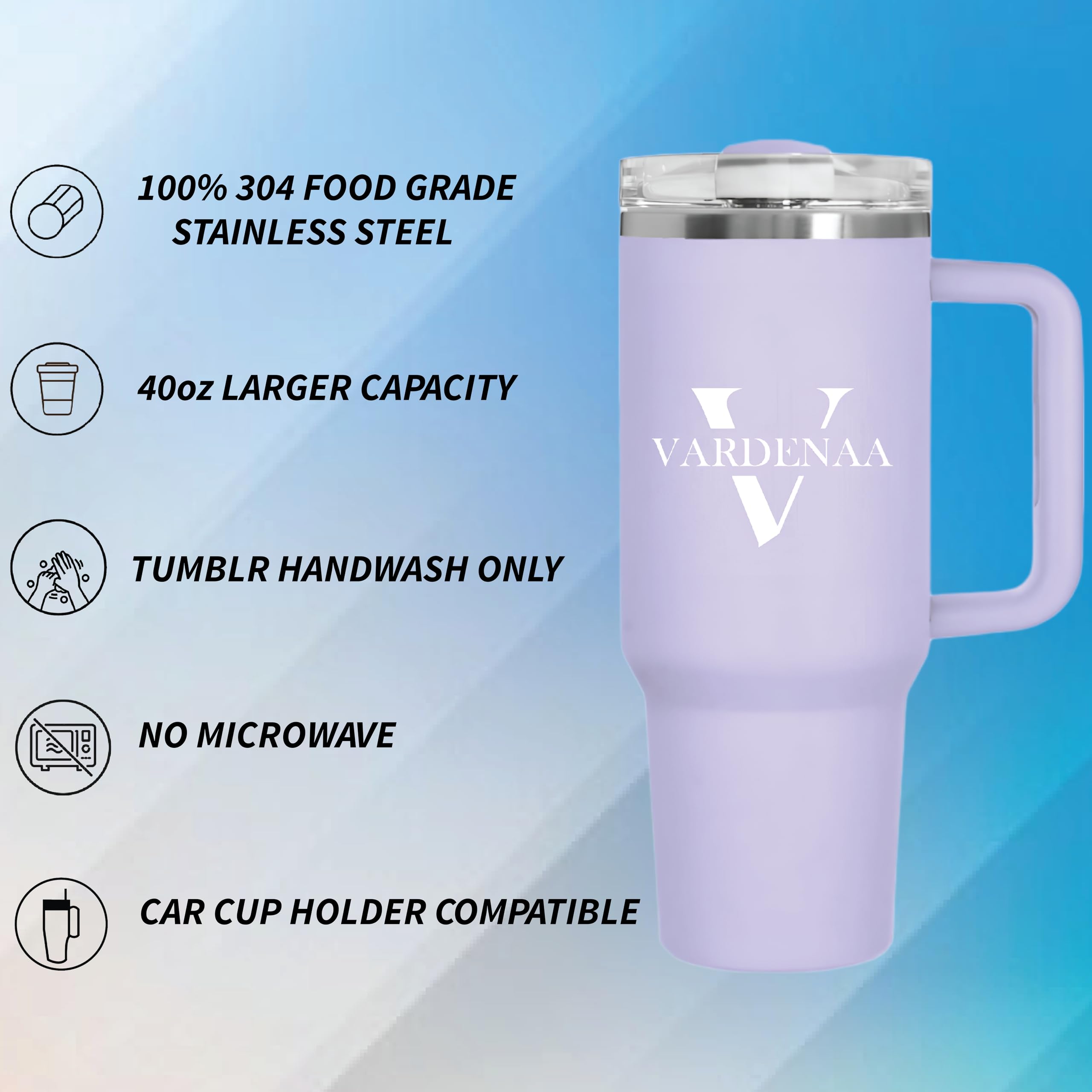 40Oz Tumbler With Handle And Straw, H2.0 Flowstate Double Wall Vacuum Reusable Stainless Steel