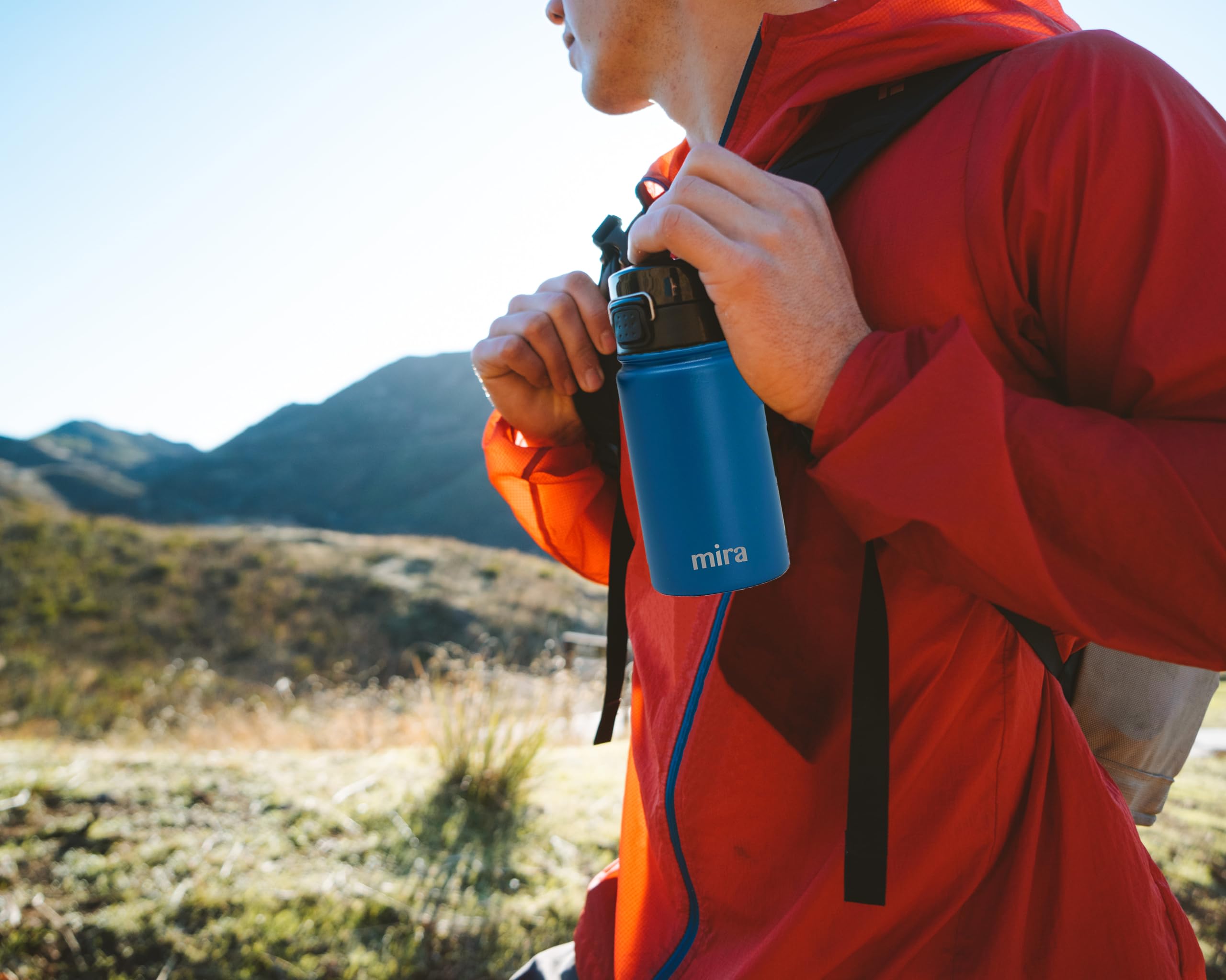 Mira 12 Oz Water Bottle With Spout Lid – Small Portable Vacuum Insulated Stainless Steel