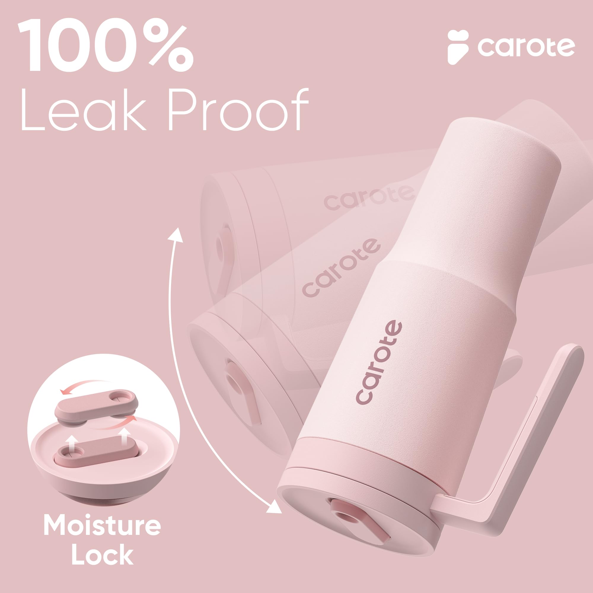 Carote Tumbler Set Of 3, 40Oz 32Oz 32Oz, Stainless Steel Tumbler With Handle, Vacuum Insulated