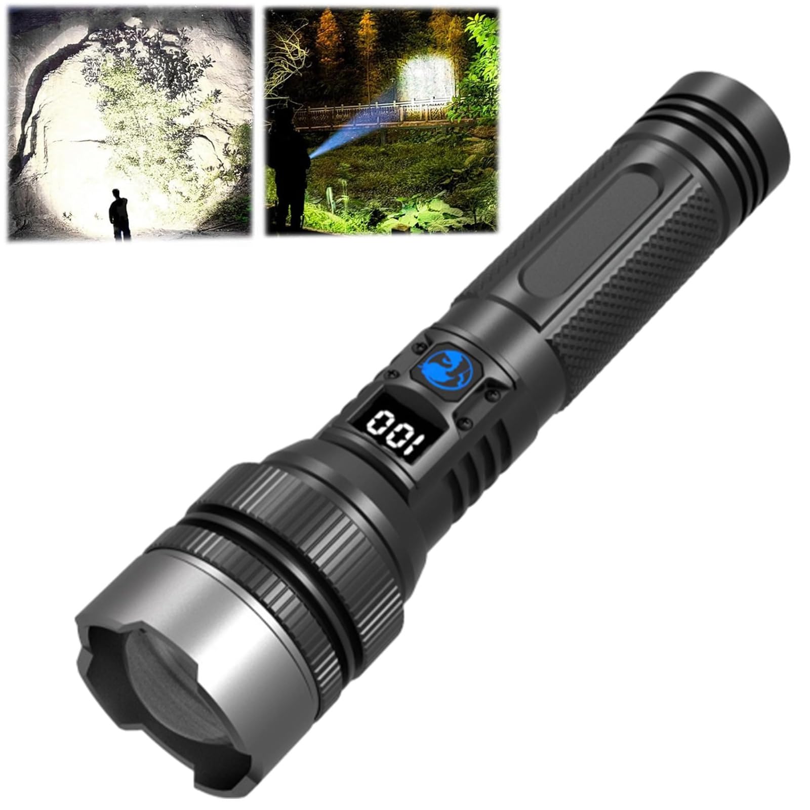 Shfouzy Juyafio Powerful Flashlight 150000 Lumens, Usb Rechargeable Waterproof, Super Bright Xhp70.2 Handheld Flashlight, Zoomable Torch For Camping Hiking Biking Home Emergency (1Pcs)
