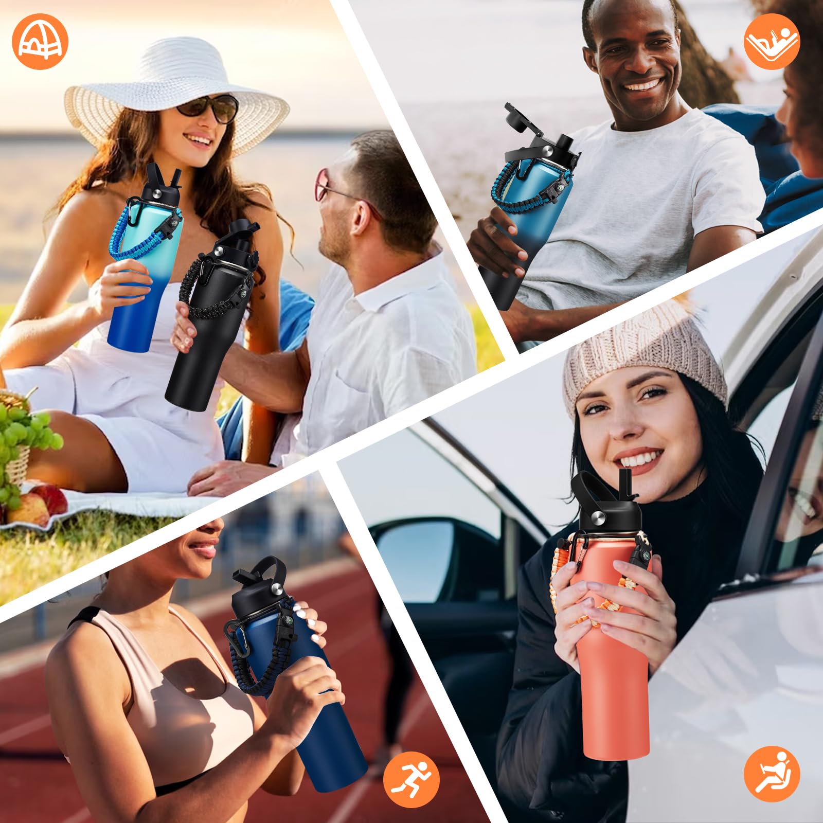 32 Oz Stainless Steel Water Bottle - Keep Cold-48 Hrs, Hot-24 Hrs, Leak Proof Vacuum