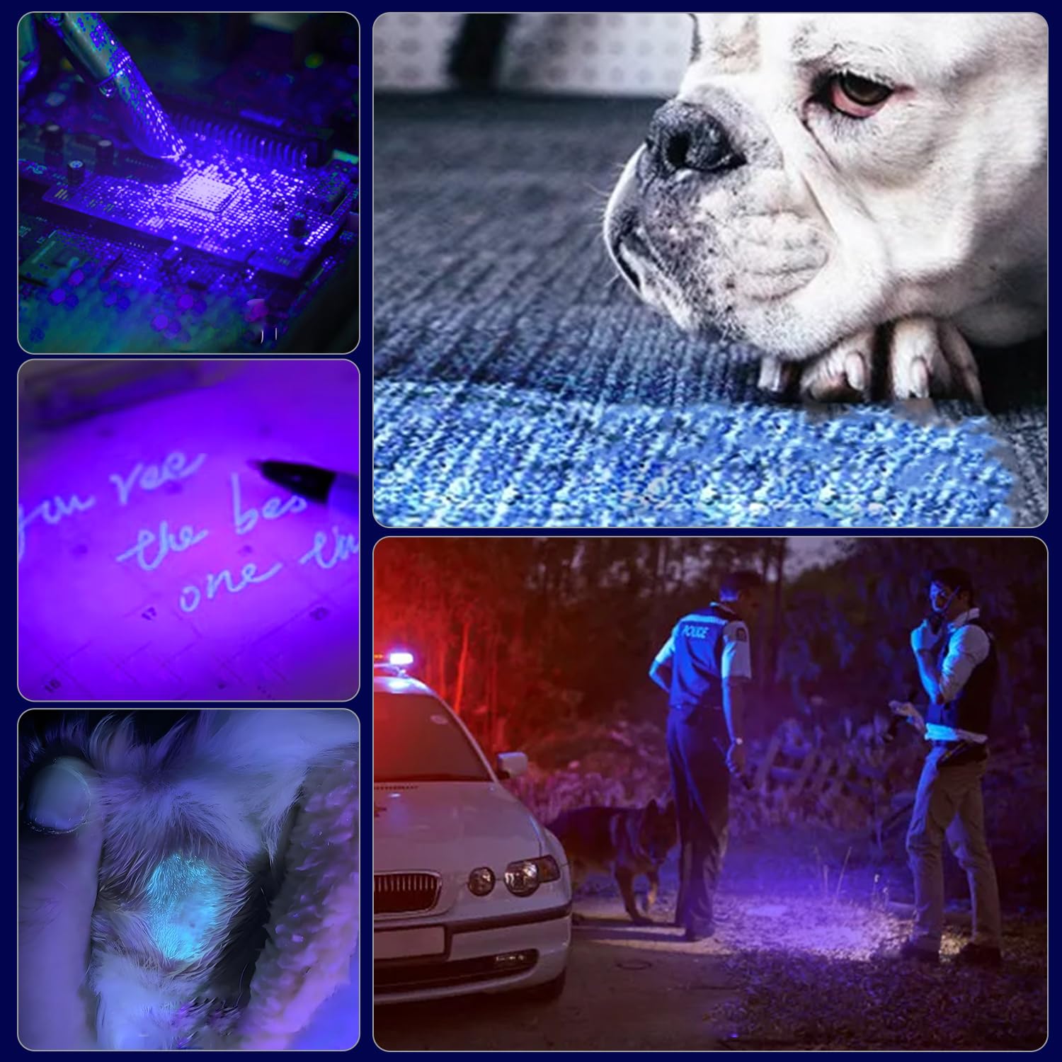 Hyvczp 4 Pack Uv Blacklight Flashlights, Mini 395Nm Blacklight Flashlights, Handheld Pen Lights With Clip Detector For Leak, Pet Urine, Hotel Inspection, Dry Stain And Dye Detector, 5.2 Inch Long