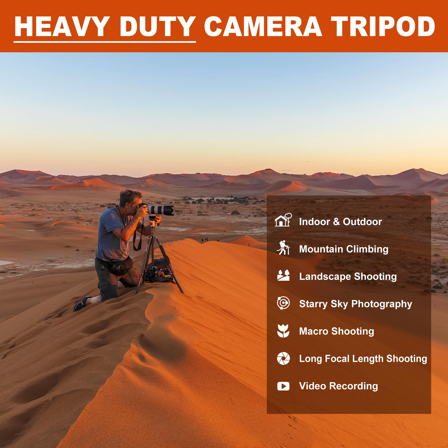 Victiv 80/85 Inches Heavy Duty Tripod For Camera And Phone, 85" Camera Monopod Tripods, Dslr Binoculars Spotting Scope Camcorders Video Tripod Stand, 360 Degree Ball Head, 35 Lbs Loads