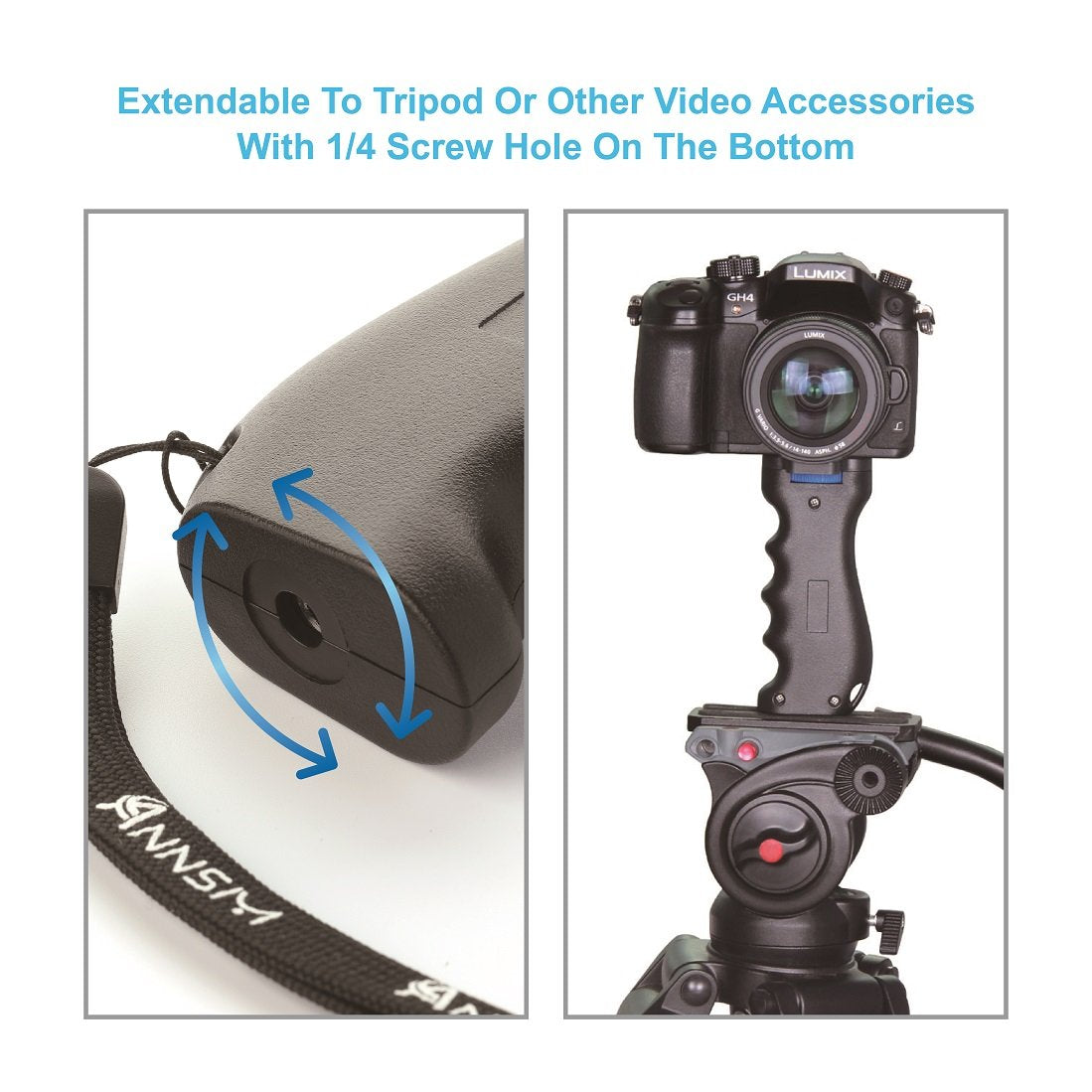 Annsm Camera Handheld Grip Handle Stabilizer With 1/4” Screw For Dslr Slr Cameras Canon Panasonic Sony Nikon Pentax And Iphone Samsung Smart Phone Gopro Hero Etc