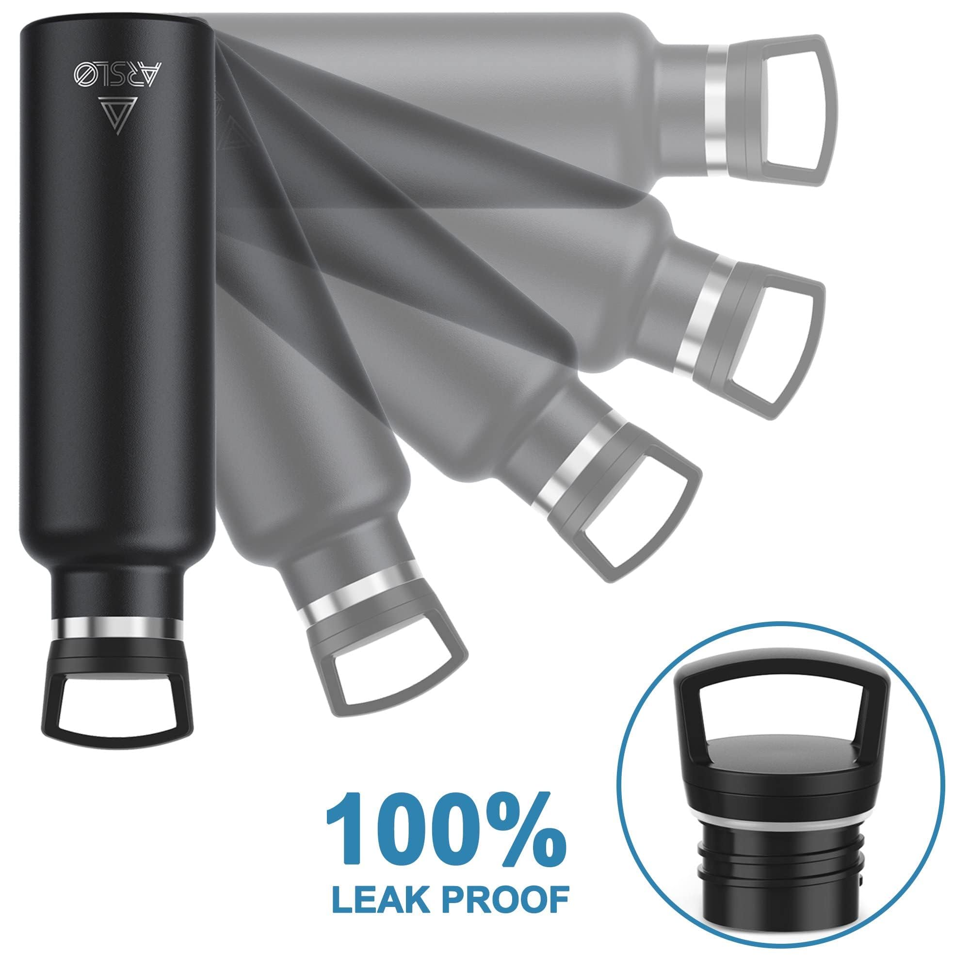 Stainless Steel Double Wall Water Bottles, Vacuum Insulated Bottle With Straw Lid, Insulated Water