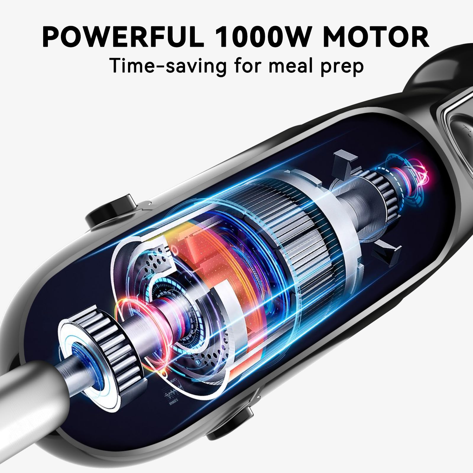 Abuler Immersion Blender Handheld, 800W Scratch Resistant Hand Blender, 5 In 1 Emulsifier Blender Mixer, Bpa- 12 Speed Stick Blender, Beaker, Chopper, Whisk, Frother, For Soup, Sauce, Baby Food