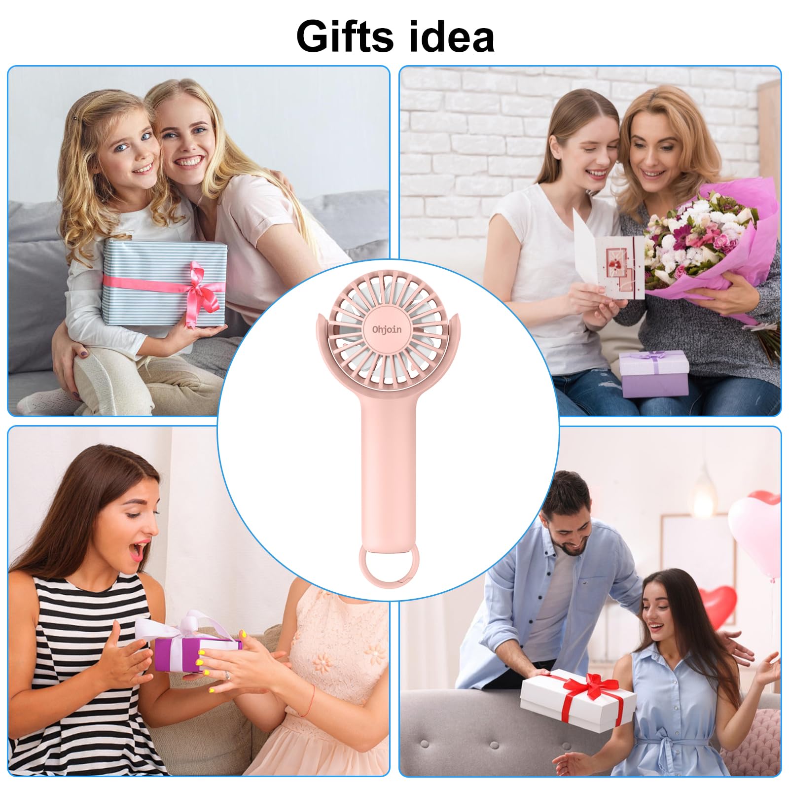 2-in-1 personal fan with keychain and stand perfect for cooling on the go
