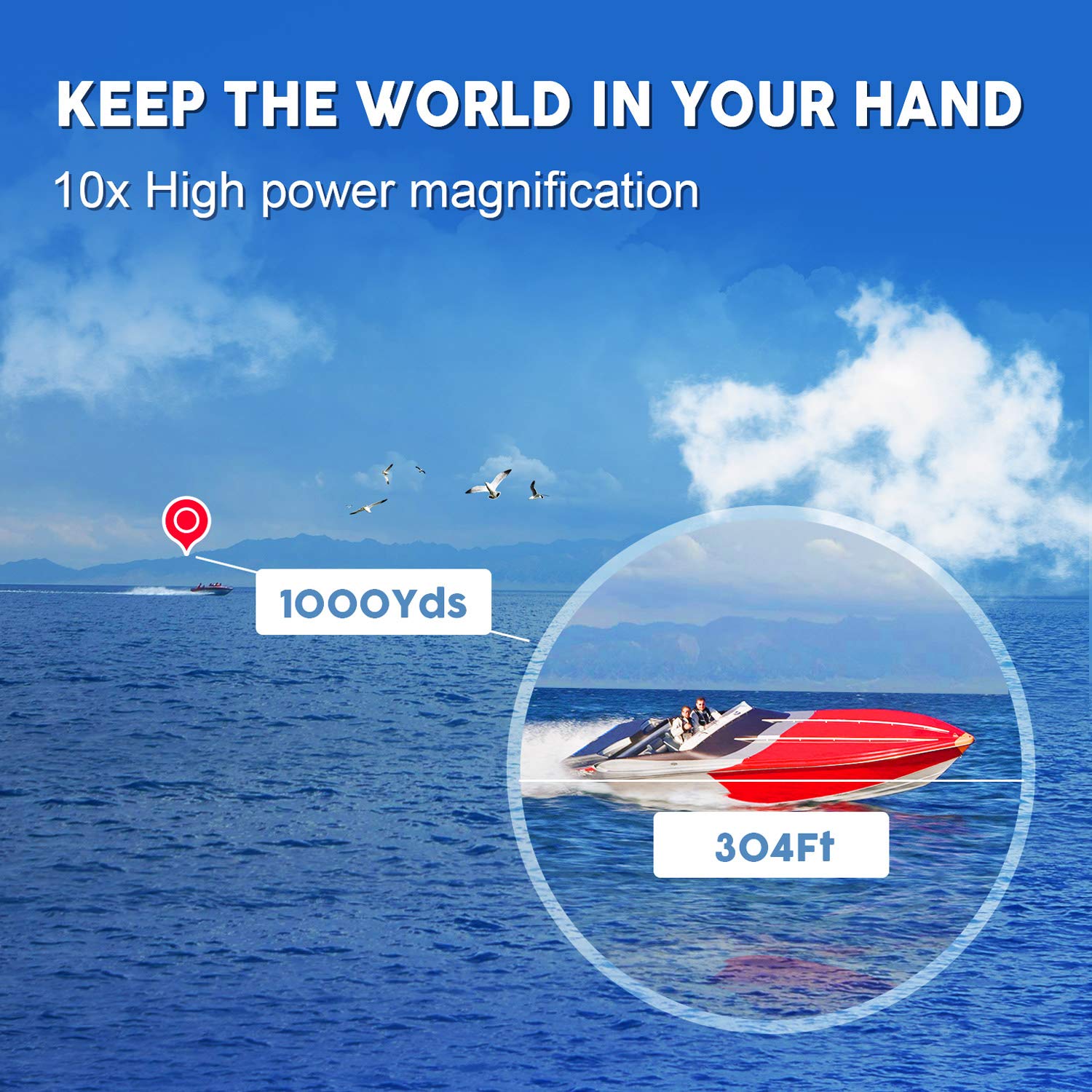 Binoteck 10X42 Binoculars For Adults - Professional Hd Roof Bak4 Prism Lens Binoculars For Bird Watching, Hunting, Travel, Sports, Cruise, Concert, With Carrying Bag