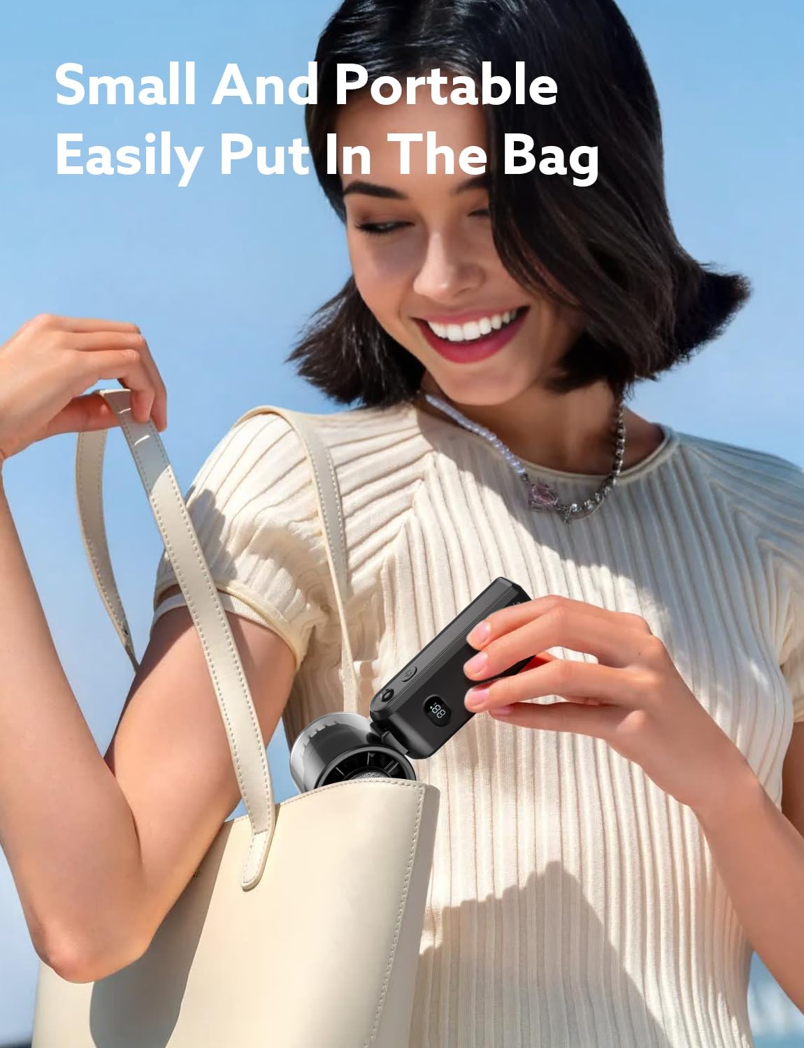 Handheld Portable Fan, Ice Cooling Fan, High Speed Cooling, Rechargeable, 5000Mah, 16H Max