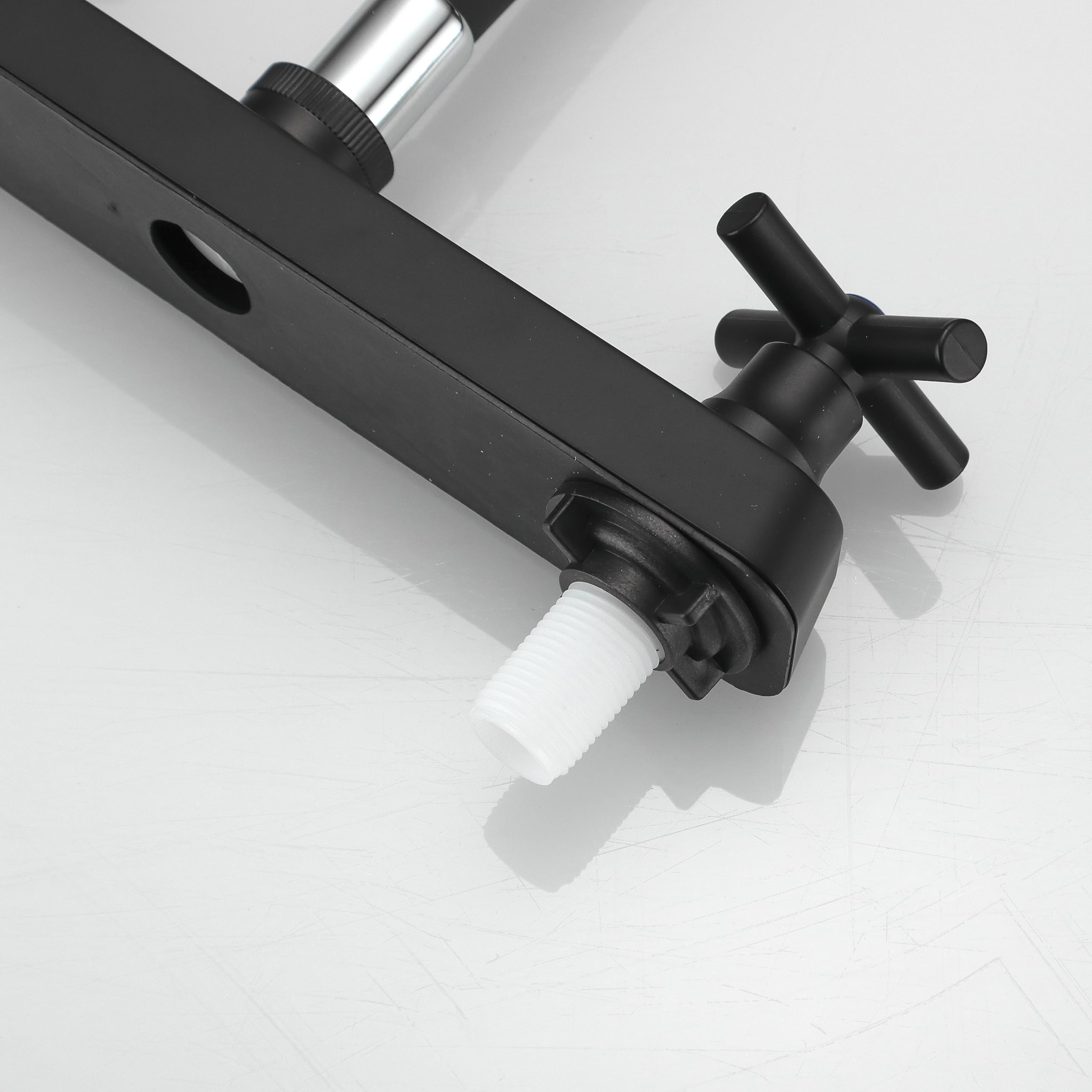 Weirun Rv Kitchen Faucet,Rv Kitchen Sink Faucet Replacement,Camper Faucet Kitchen With 2 Handles Flexible Arch 360 Swivel Flexible Dual Function Sprayer For Campers, Motorhomes, Travel Trailers Black